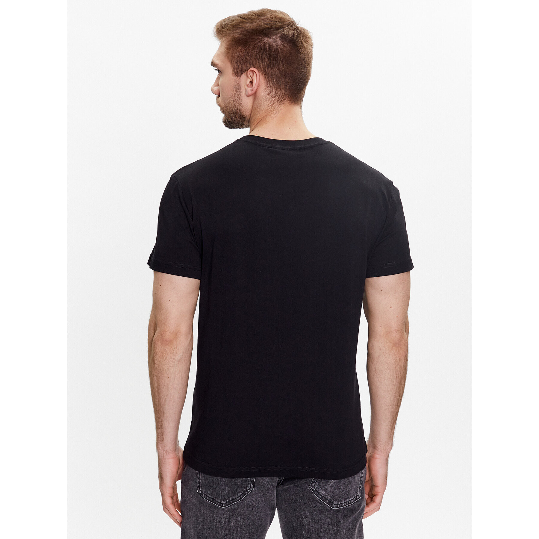 Versace Jeans Couture Тишърт Piece Text Foil 74GAHG02 Черен Regular Fit - Pepit.bg
