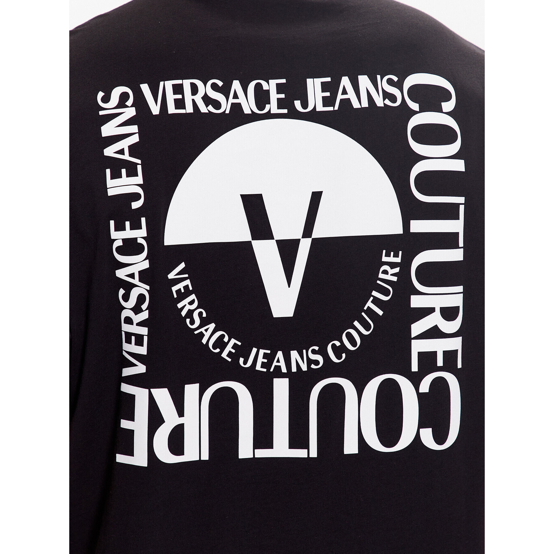 Versace Jeans Couture Тишърт Square V Emblem 74GAHT15 Черен Regular Fit - Pepit.bg