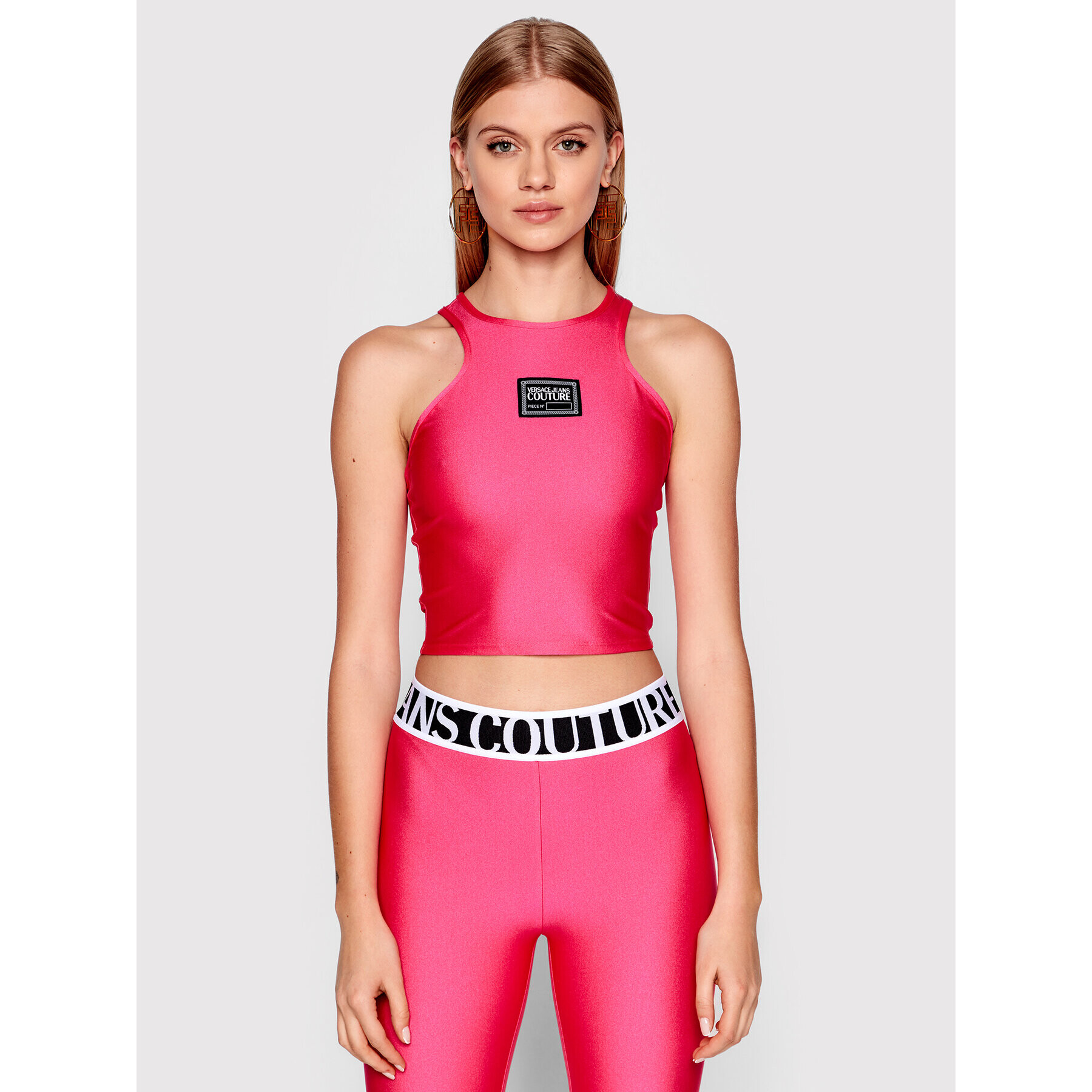 Versace Jeans Couture топ 72HAM601 Розов Slim Fit - Pepit.bg