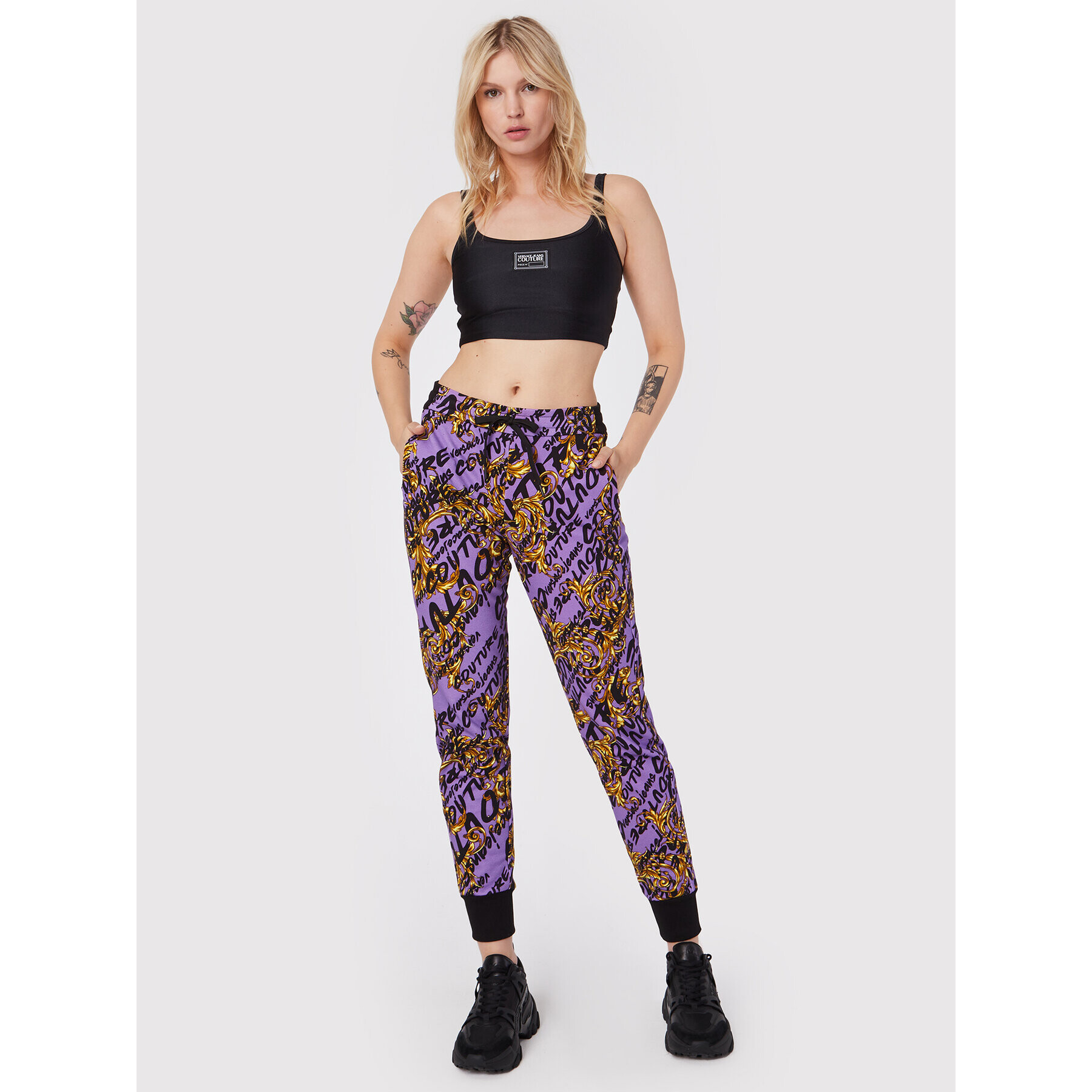 Versace Jeans Couture топ 73HAM615 Черен Slim Fit - Pepit.bg