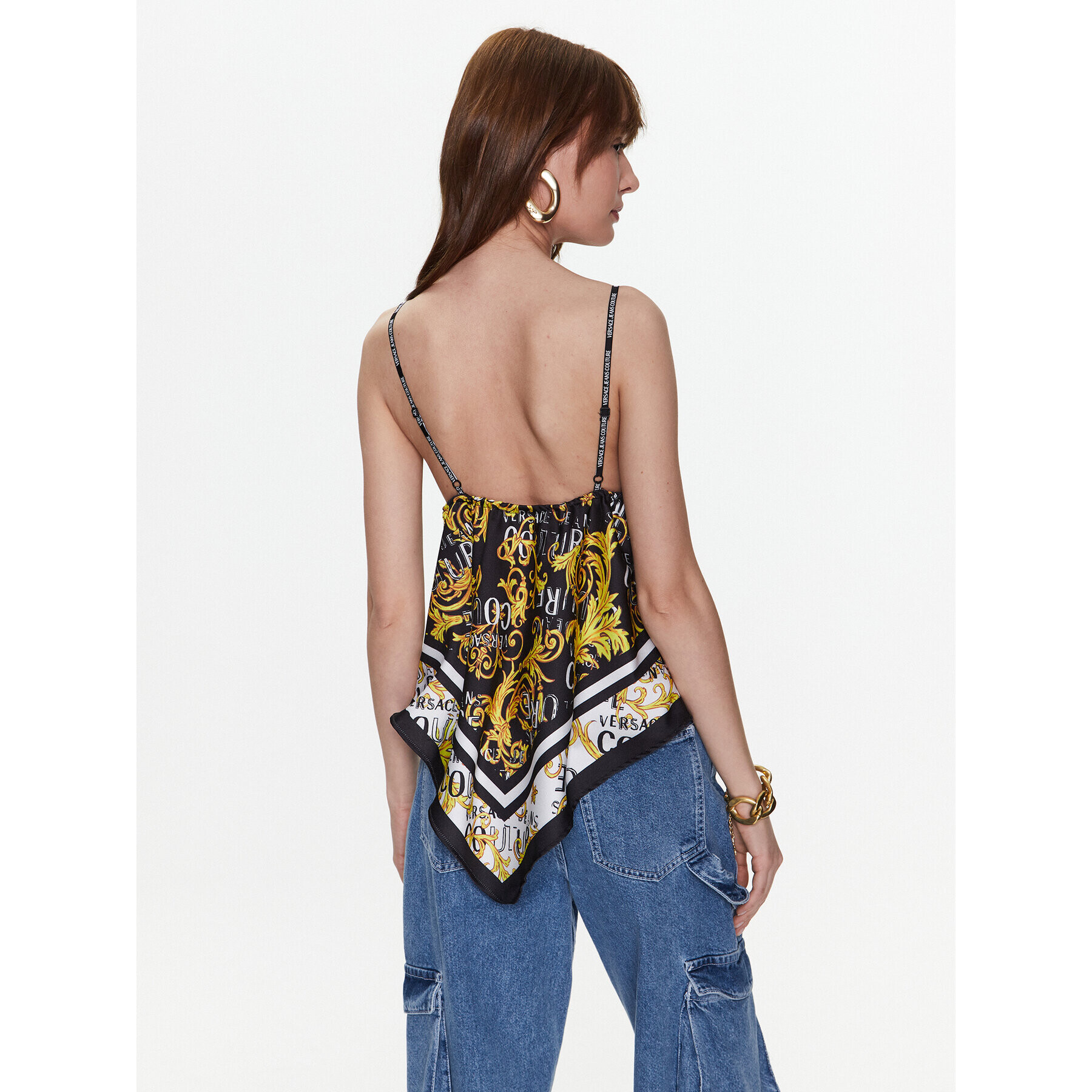 Versace Jeans Couture топ 74HAM2A5 Черен Regular Fit - Pepit.bg