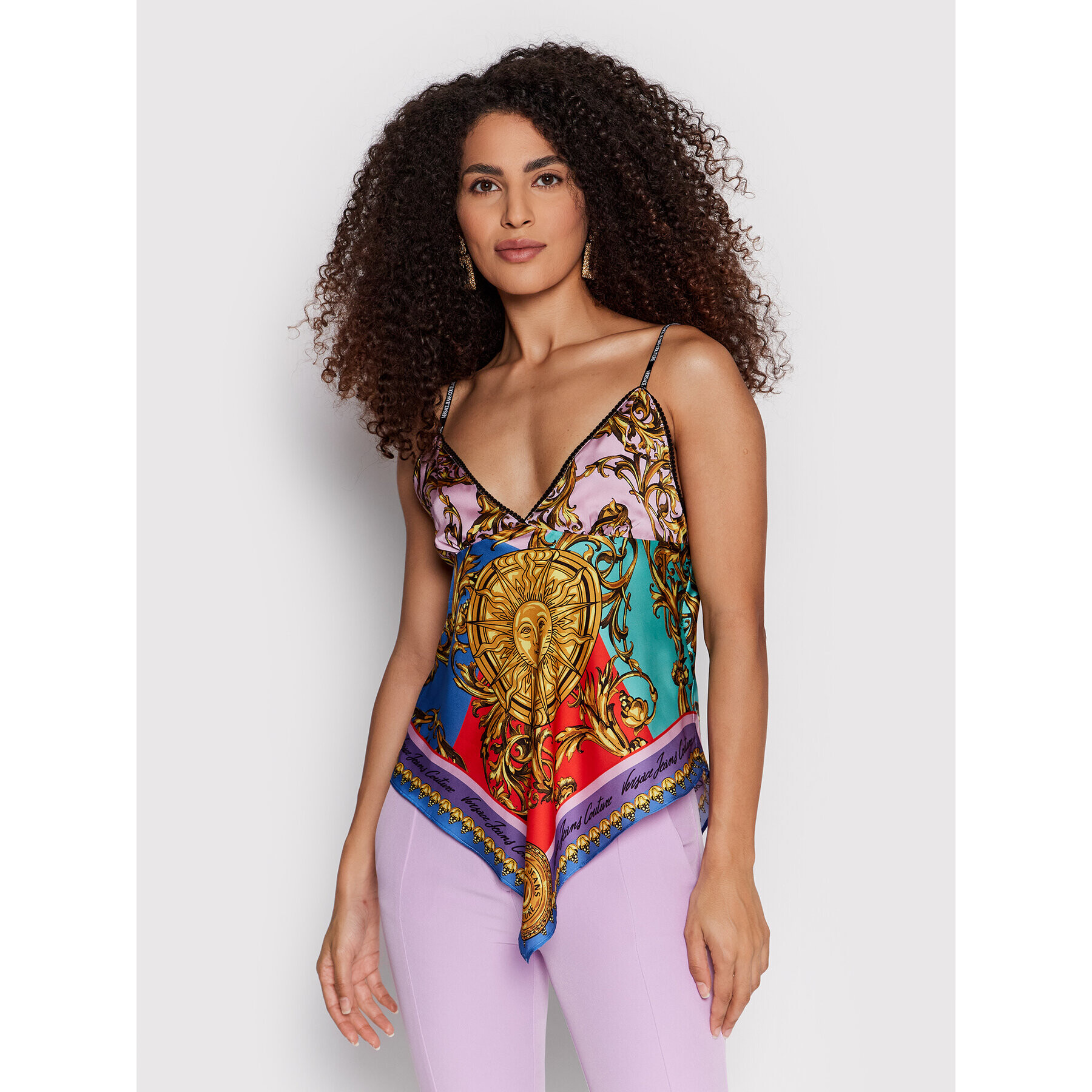 Versace Jeans Couture топ Garland Sun Baby Doll 72HAM230 Цветен Regular Fit - Pepit.bg