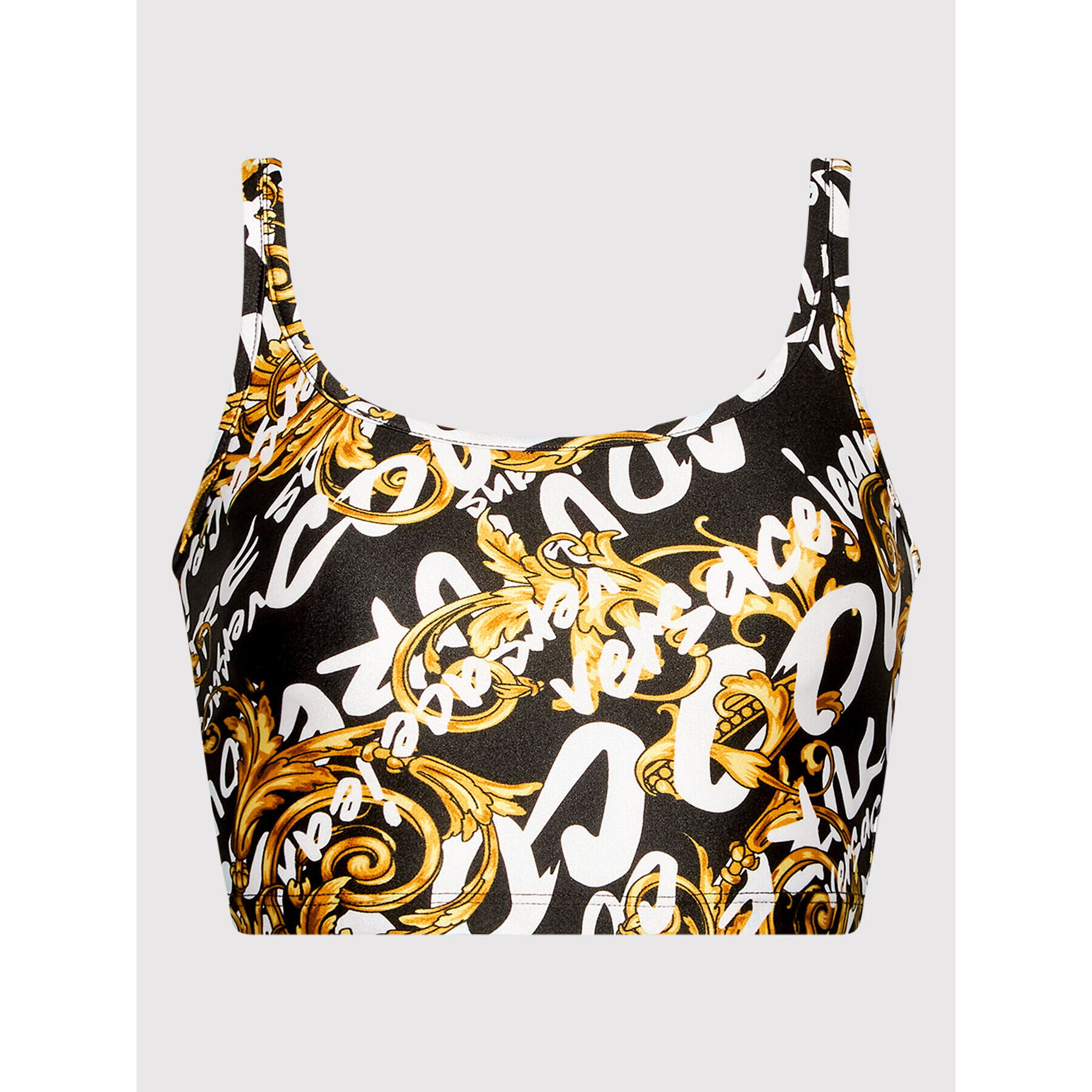 Versace Jeans Couture топ Print Couture 73HAM615 Черен Slim Fit - Pepit.bg