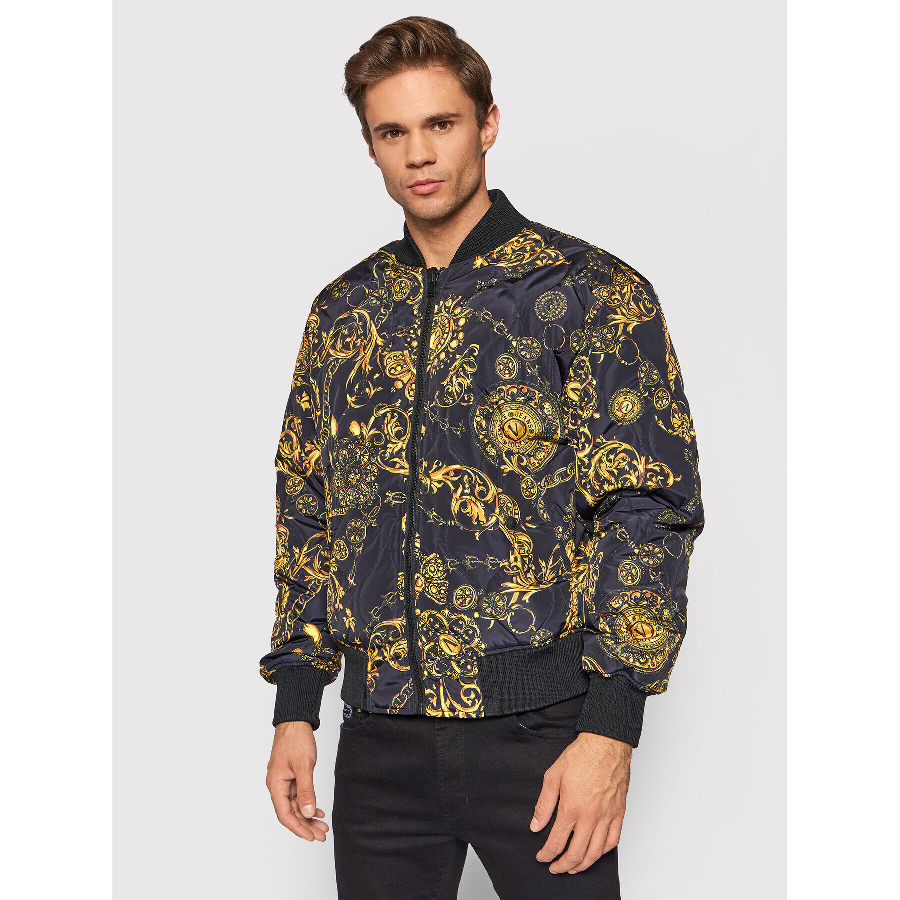 Versace Jeans Couture Яке бомбър 71GAS407 Черен Regular Fit - Pepit.bg