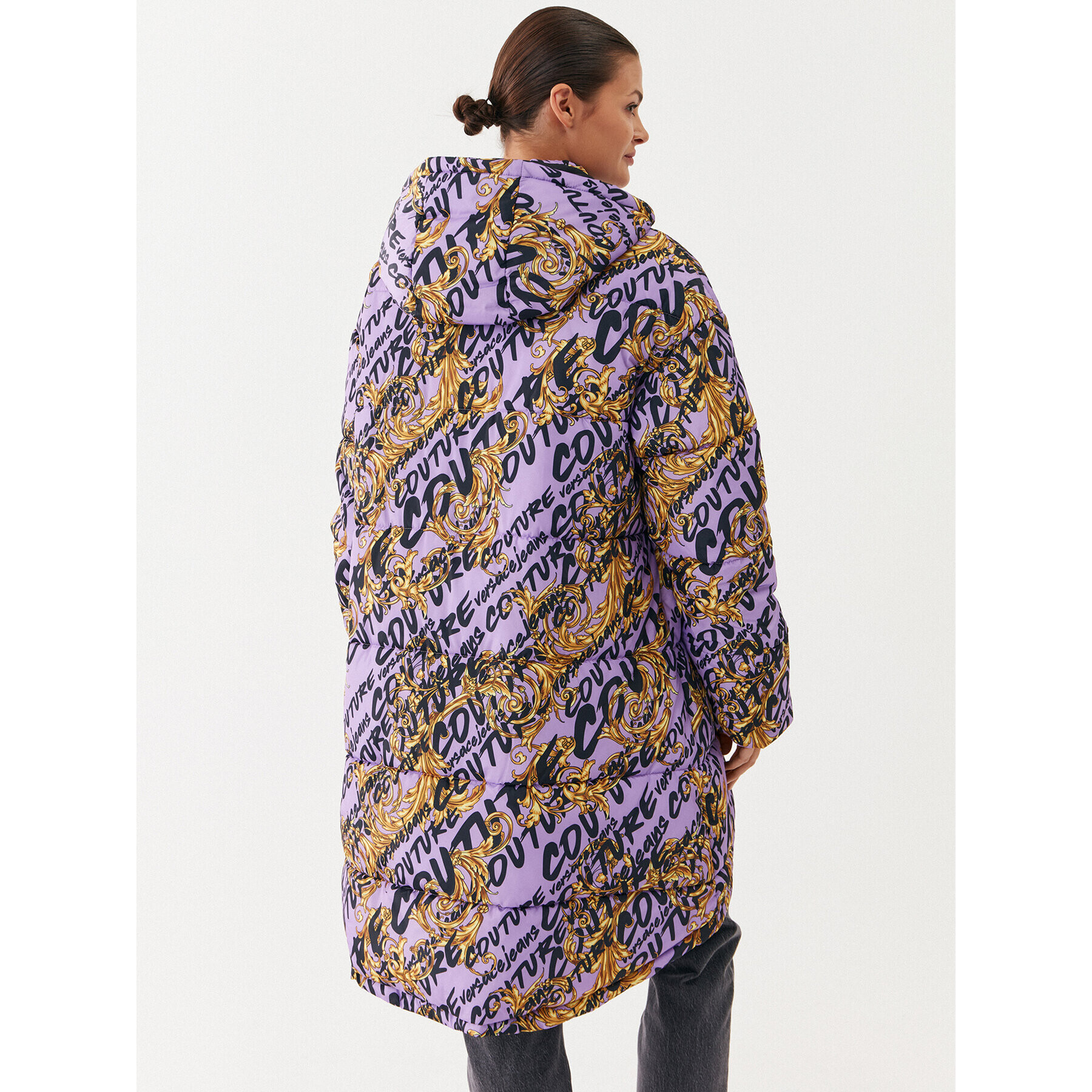 Versace Jeans Couture Зимно яке 73HAT400 Виолетов Oversize - Pepit.bg