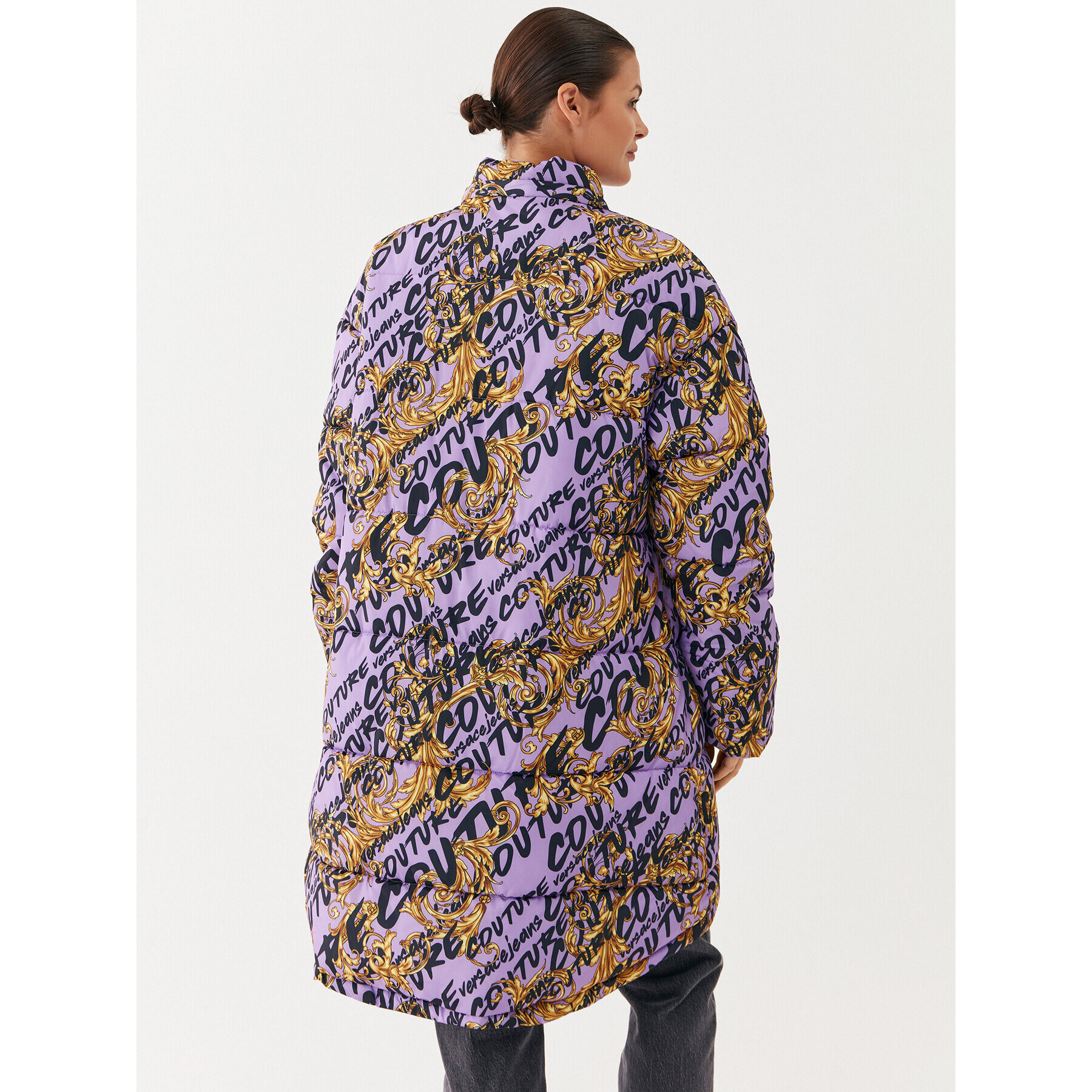 Versace Jeans Couture Зимно яке 73HAT400 Виолетов Oversize - Pepit.bg