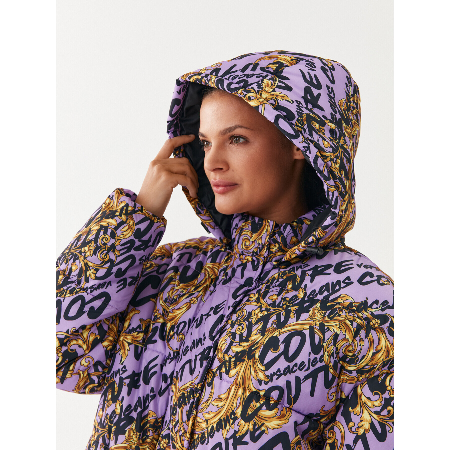 Versace Jeans Couture Зимно яке 73HAT400 Виолетов Oversize - Pepit.bg