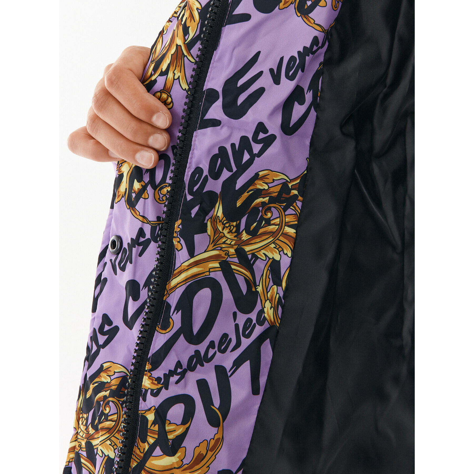 Versace Jeans Couture Зимно яке 73HAT400 Виолетов Oversize - Pepit.bg