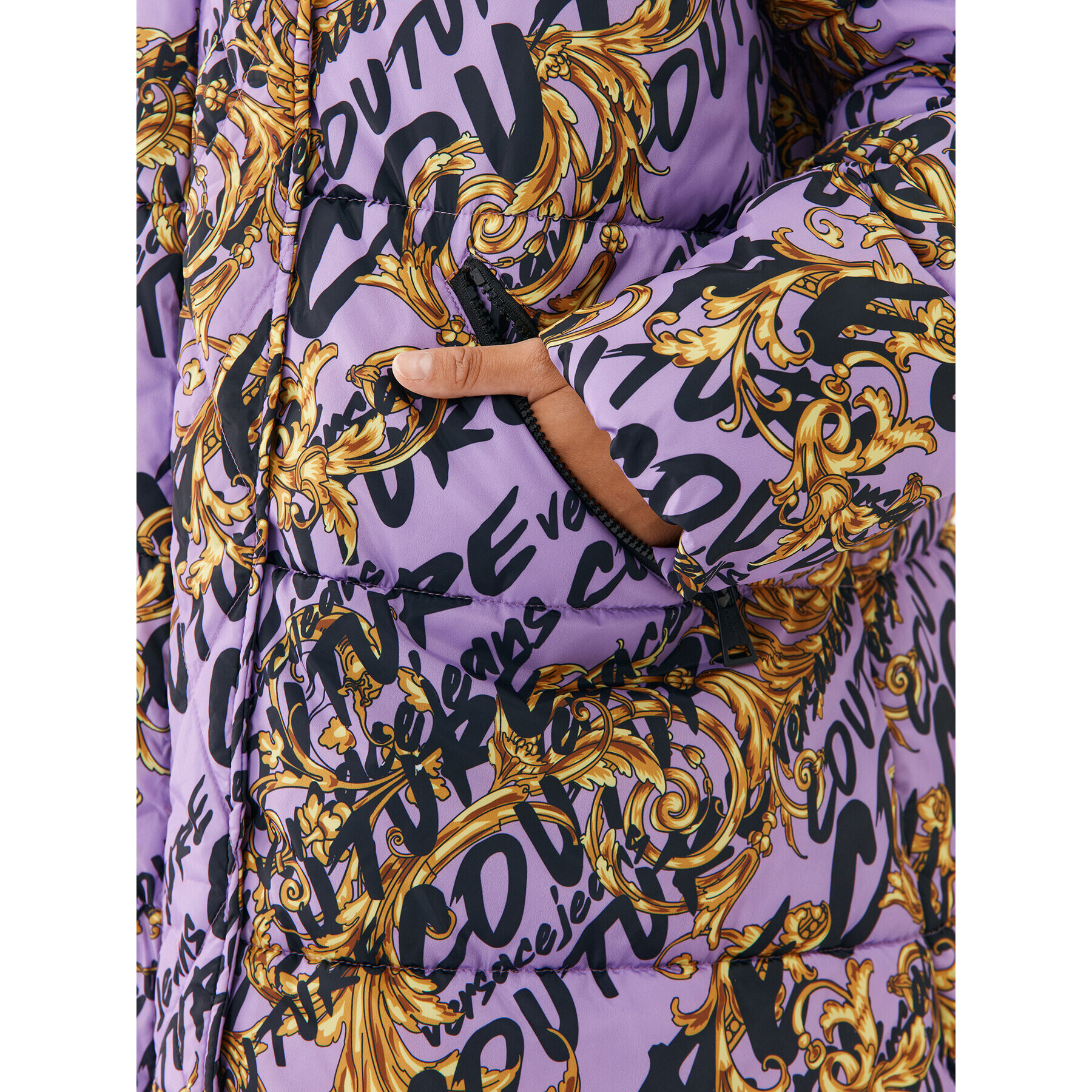 Versace Jeans Couture Зимно яке 73HAT400 Виолетов Oversize - Pepit.bg