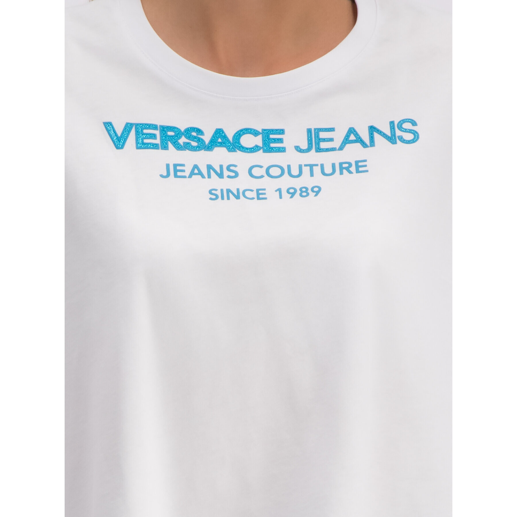 Versace Jeans Тишърт B2HTB7T6 Бял Regular Fit - Pepit.bg