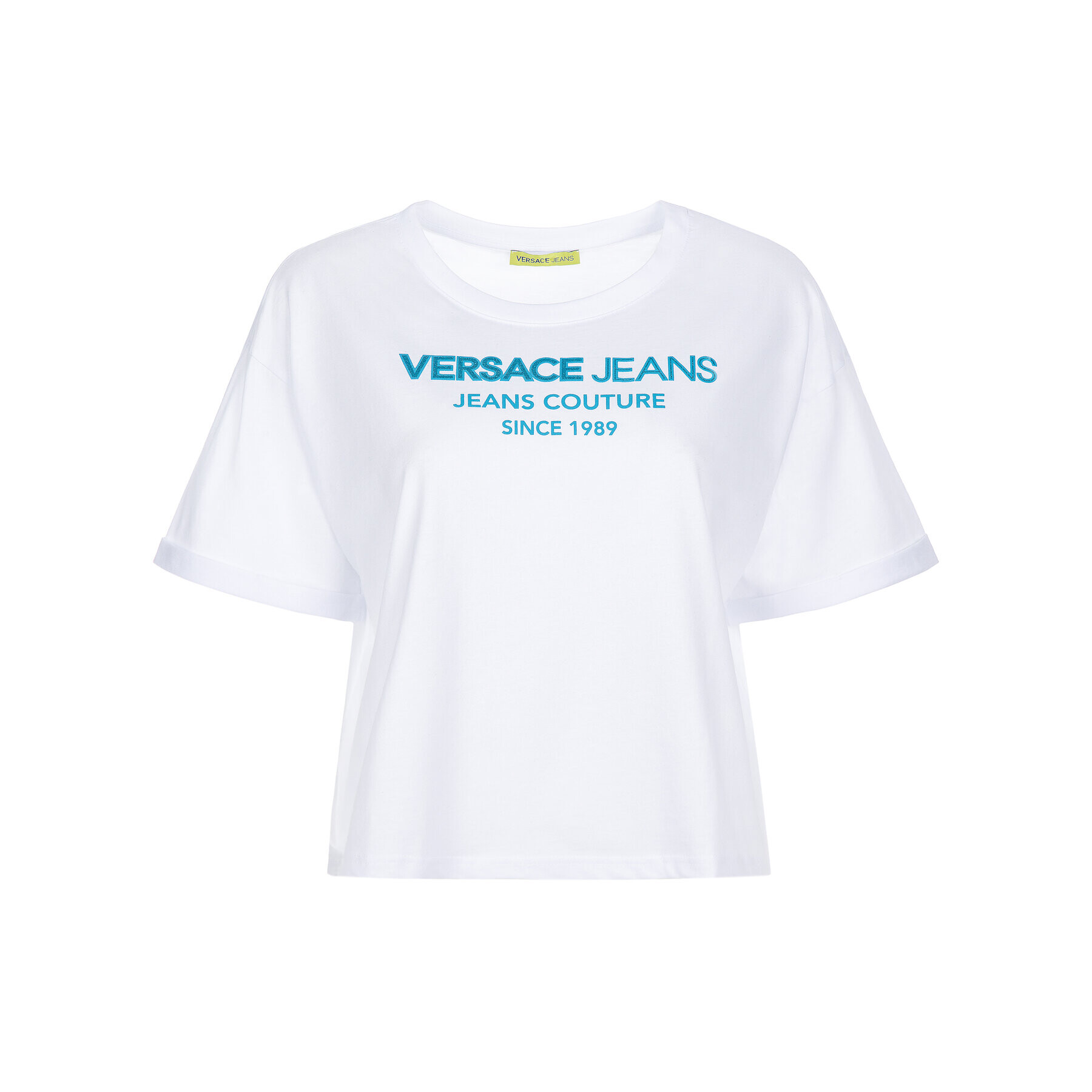 Versace Jeans Тишърт B2HTB7T6 Бял Regular Fit - Pepit.bg