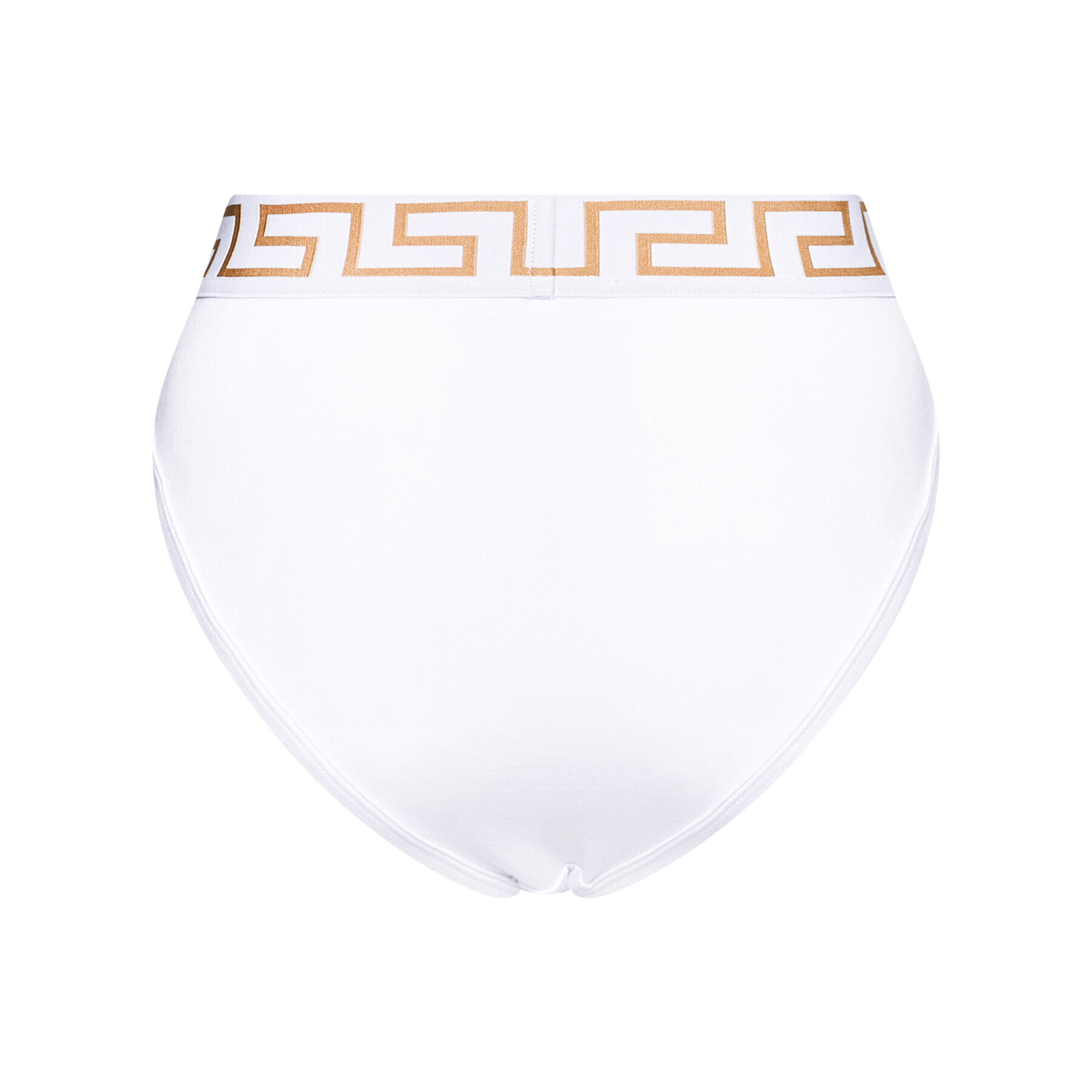 Versace Класически бикини с висока талия Greca Border AUD01050 Бял - Pepit.bg