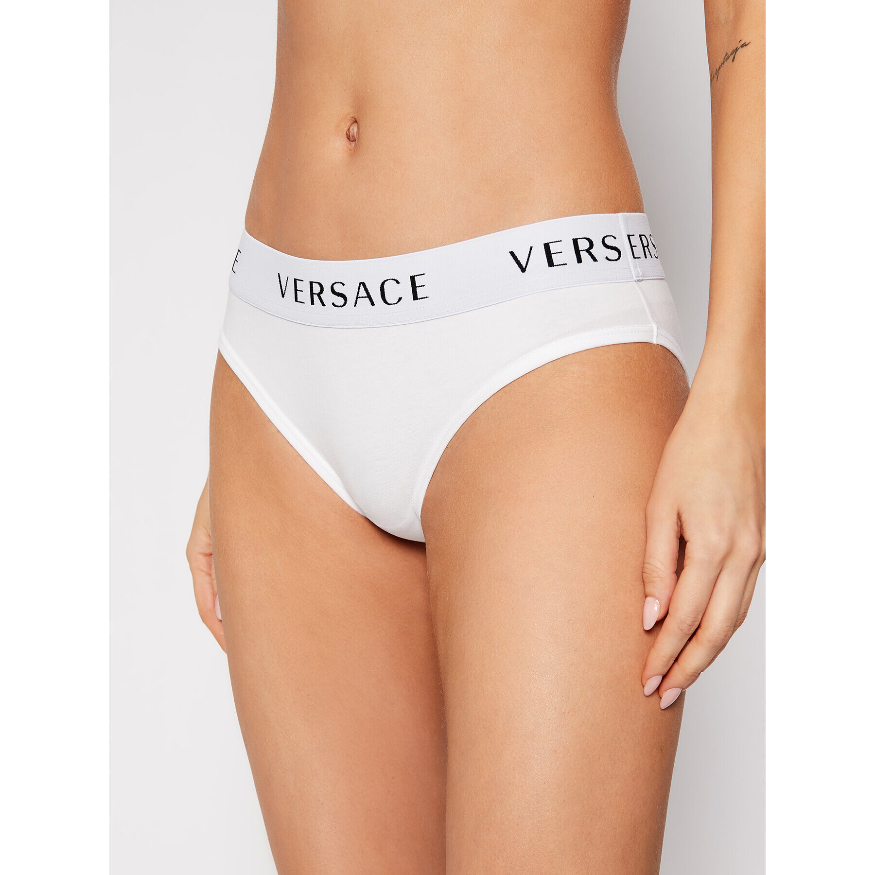 Versace Класически дамски бикини Logo AUD04071 Бял - Pepit.bg