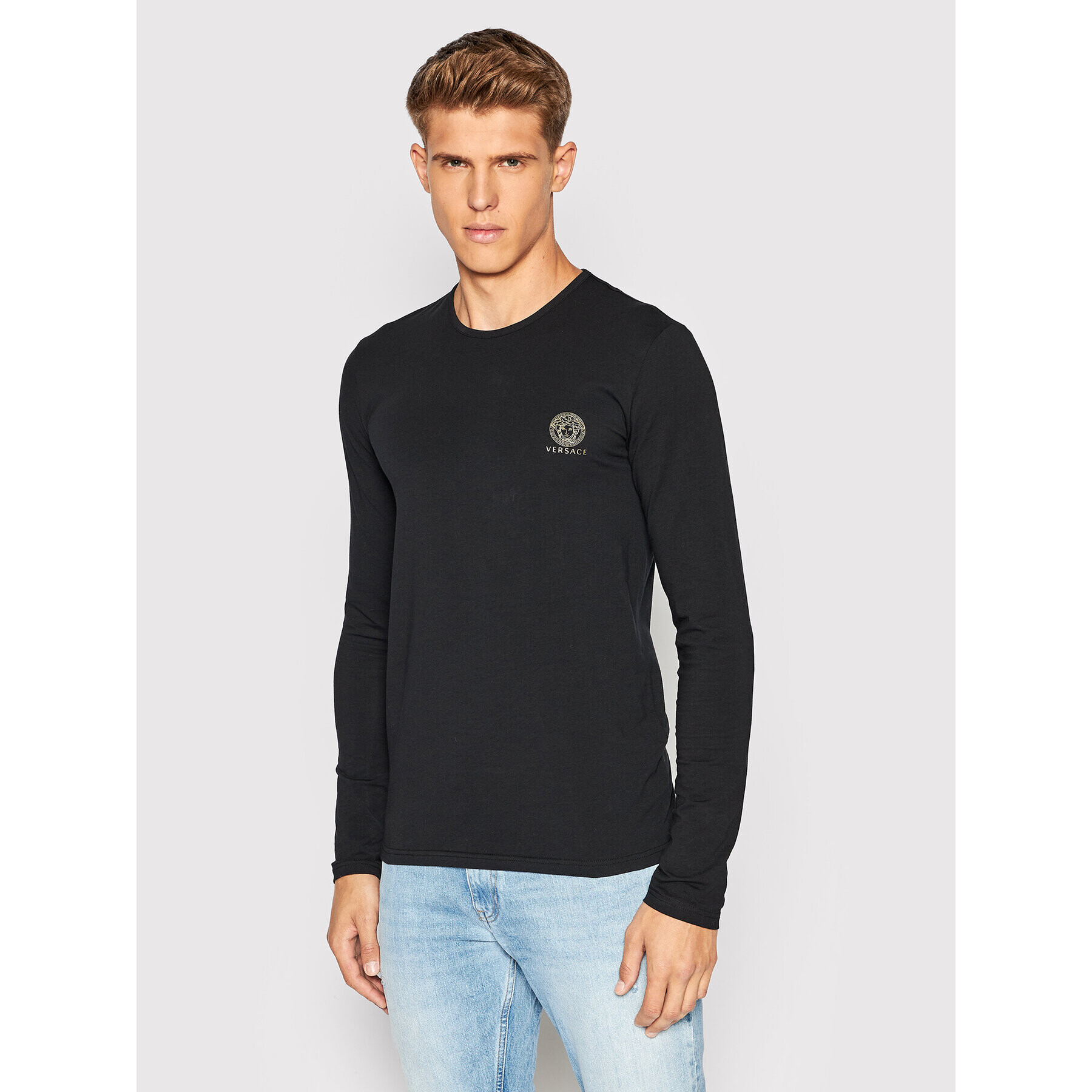 Versace Комплект 2 блузи AU10197 Черен Slim Fit - Pepit.bg