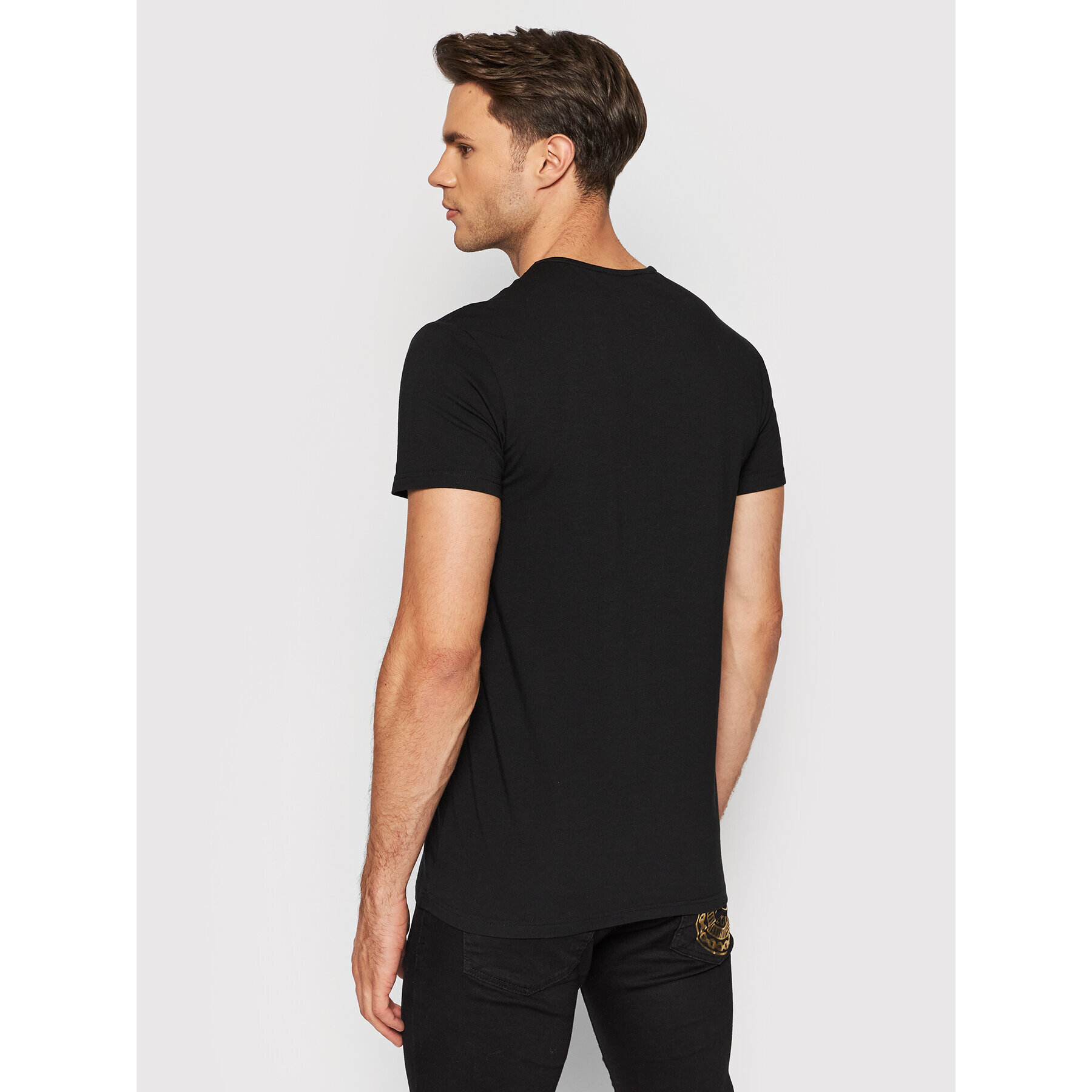 Versace Комплект 2 тишъртки AU10193 Черен Slim Fit - Pepit.bg