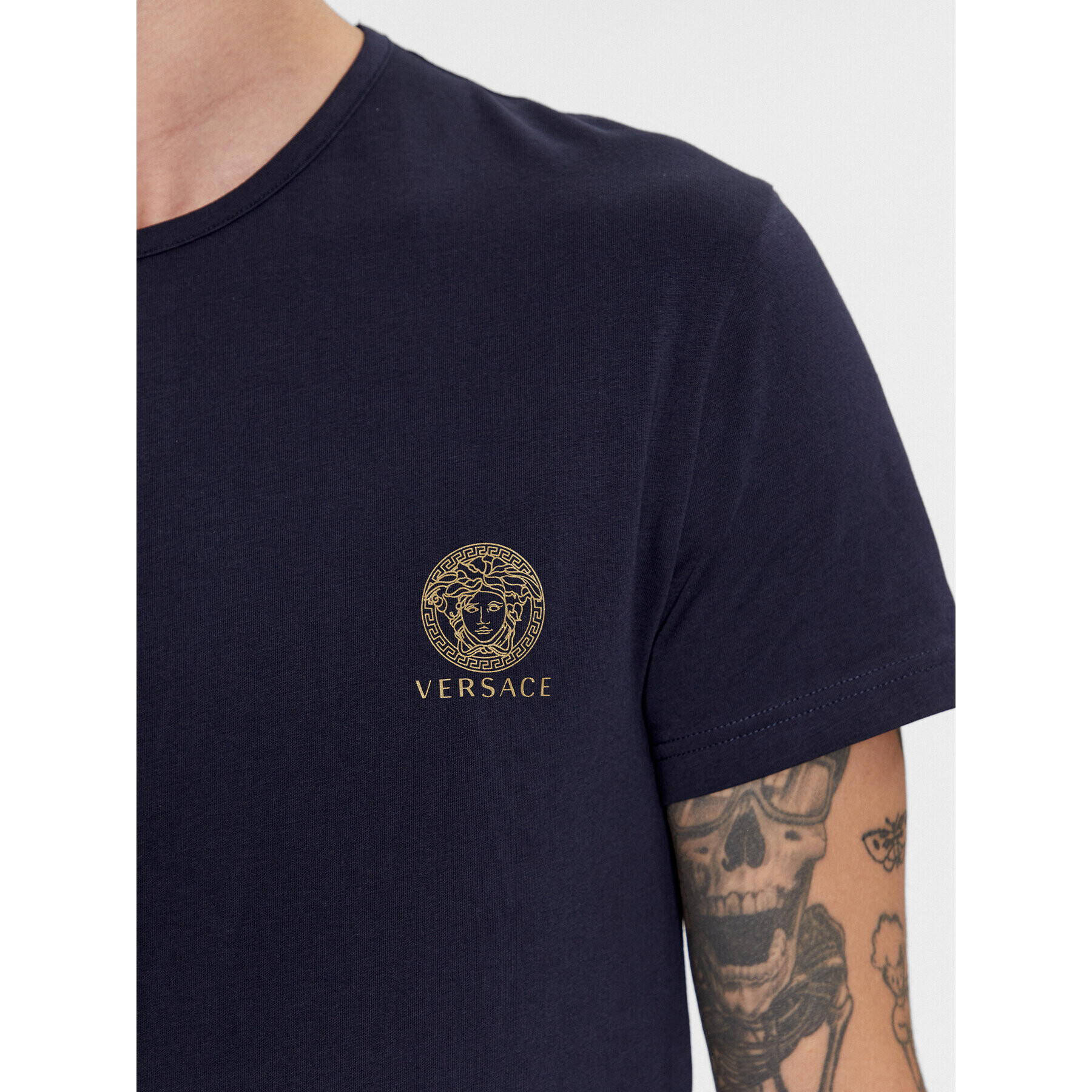 Versace Комплект 2 тишъртки AU10193 Цветен Slim Fit - Pepit.bg