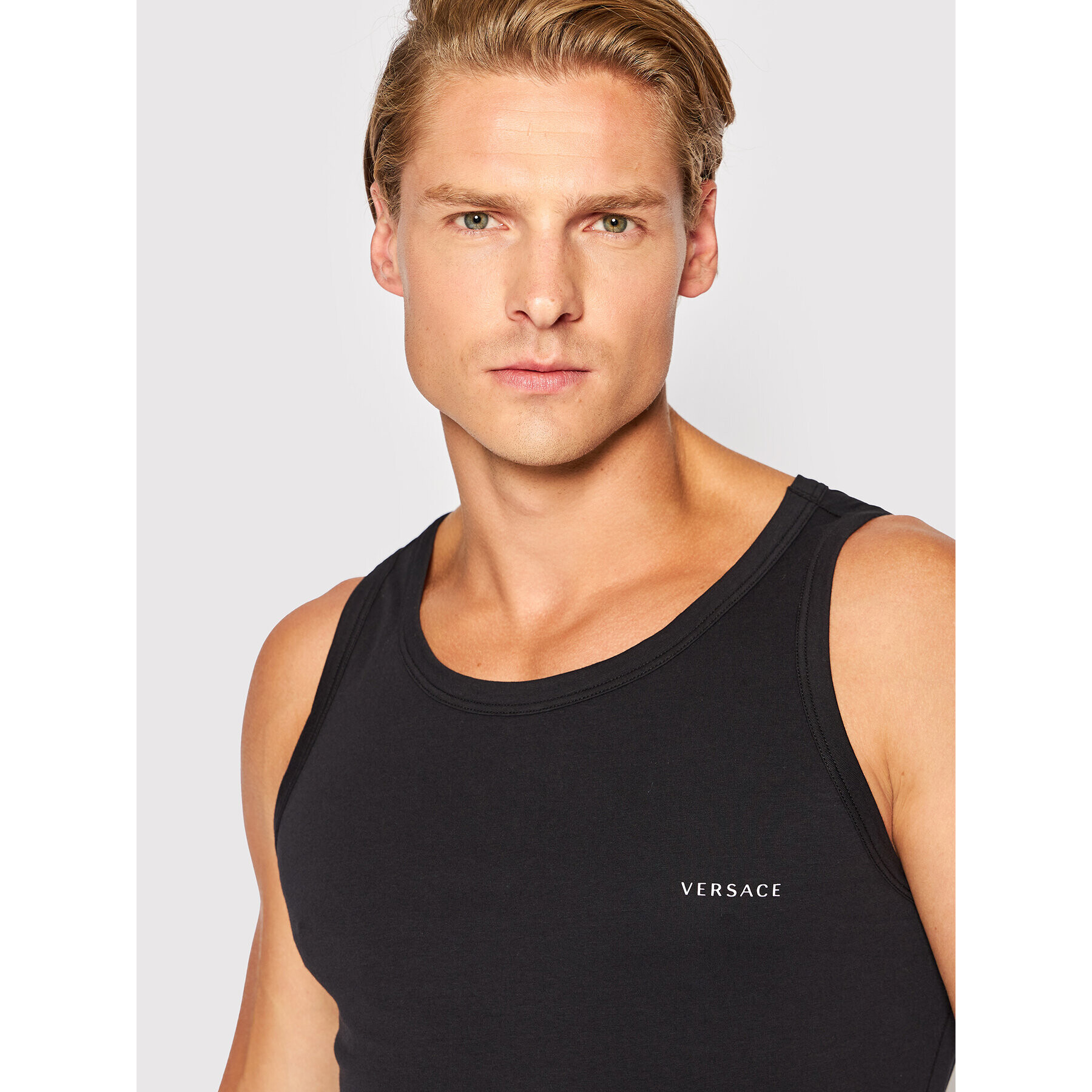 Versace Комплект от 2 броя топове Intimo AU04022 Черен Slim Fit - Pepit.bg