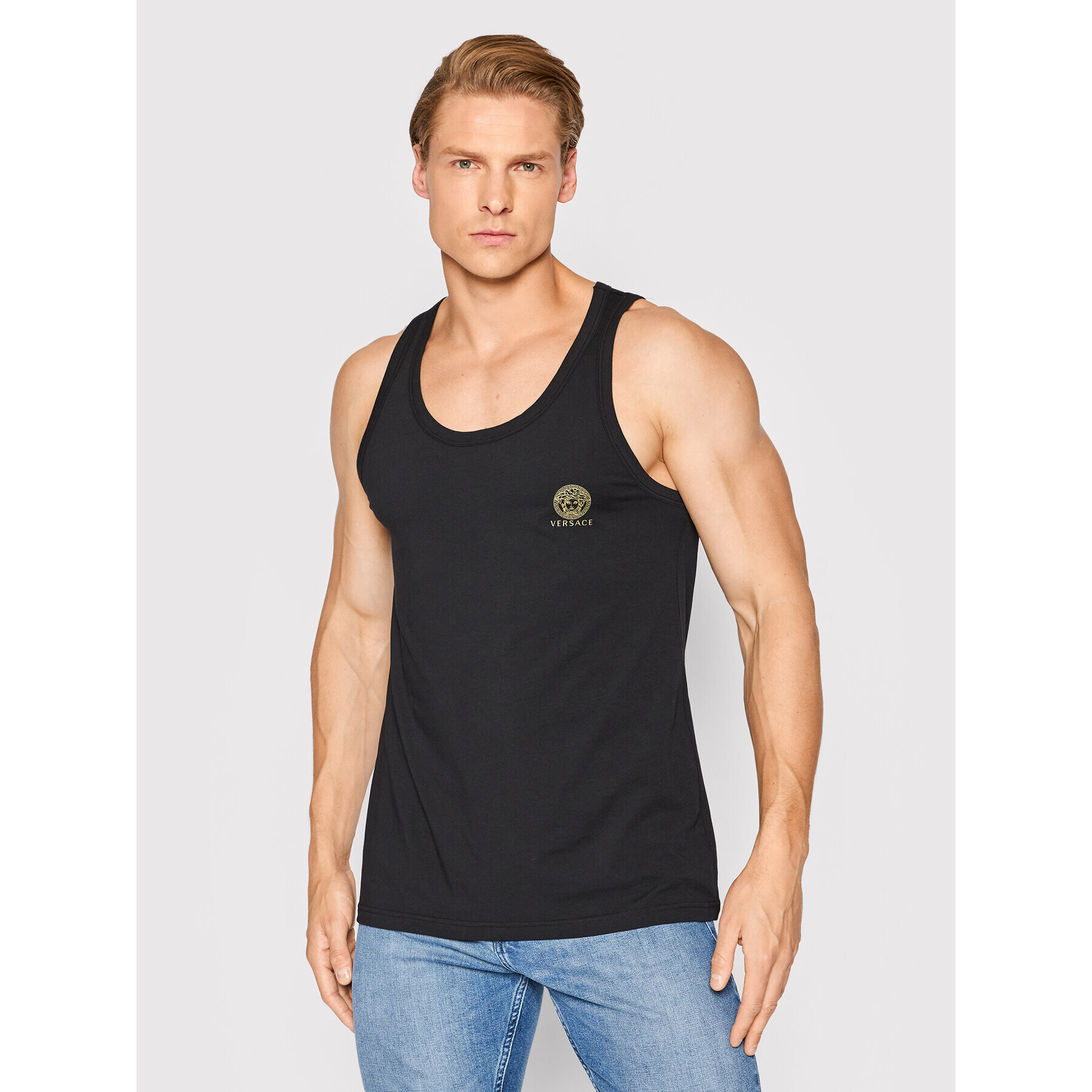 Versace Мъжки топ Medusa AUU01012 Черен Regular Fit - Pepit.bg