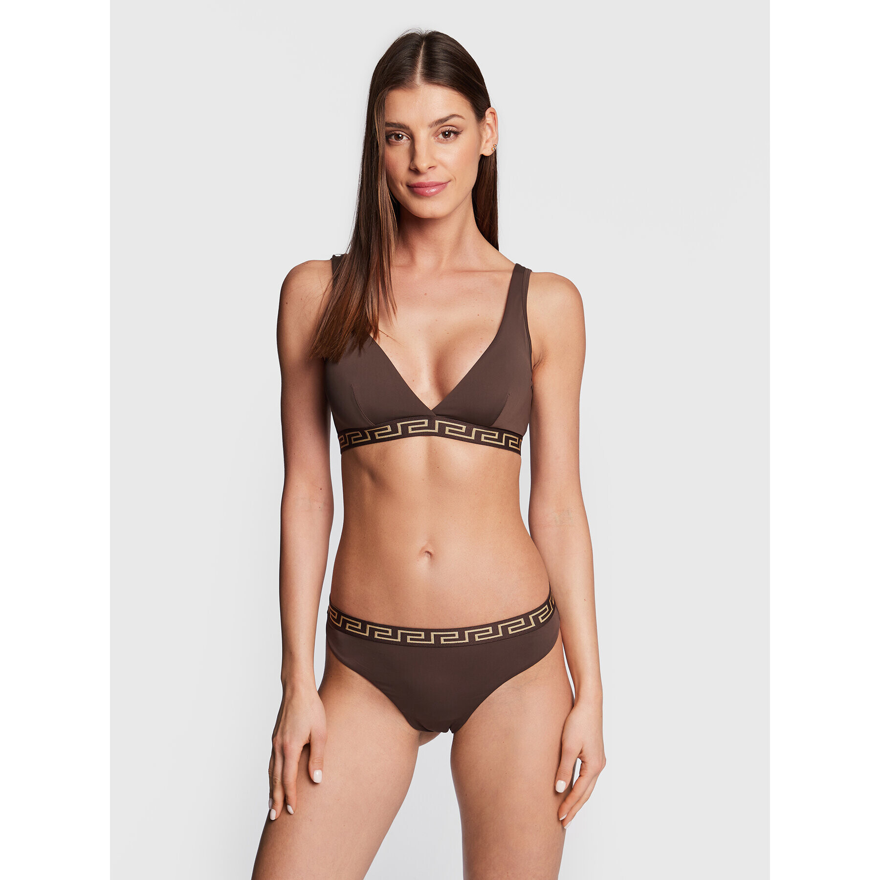 Versace Сутиен бралет Iconic Thick 1006390 Кафяв - Pepit.bg