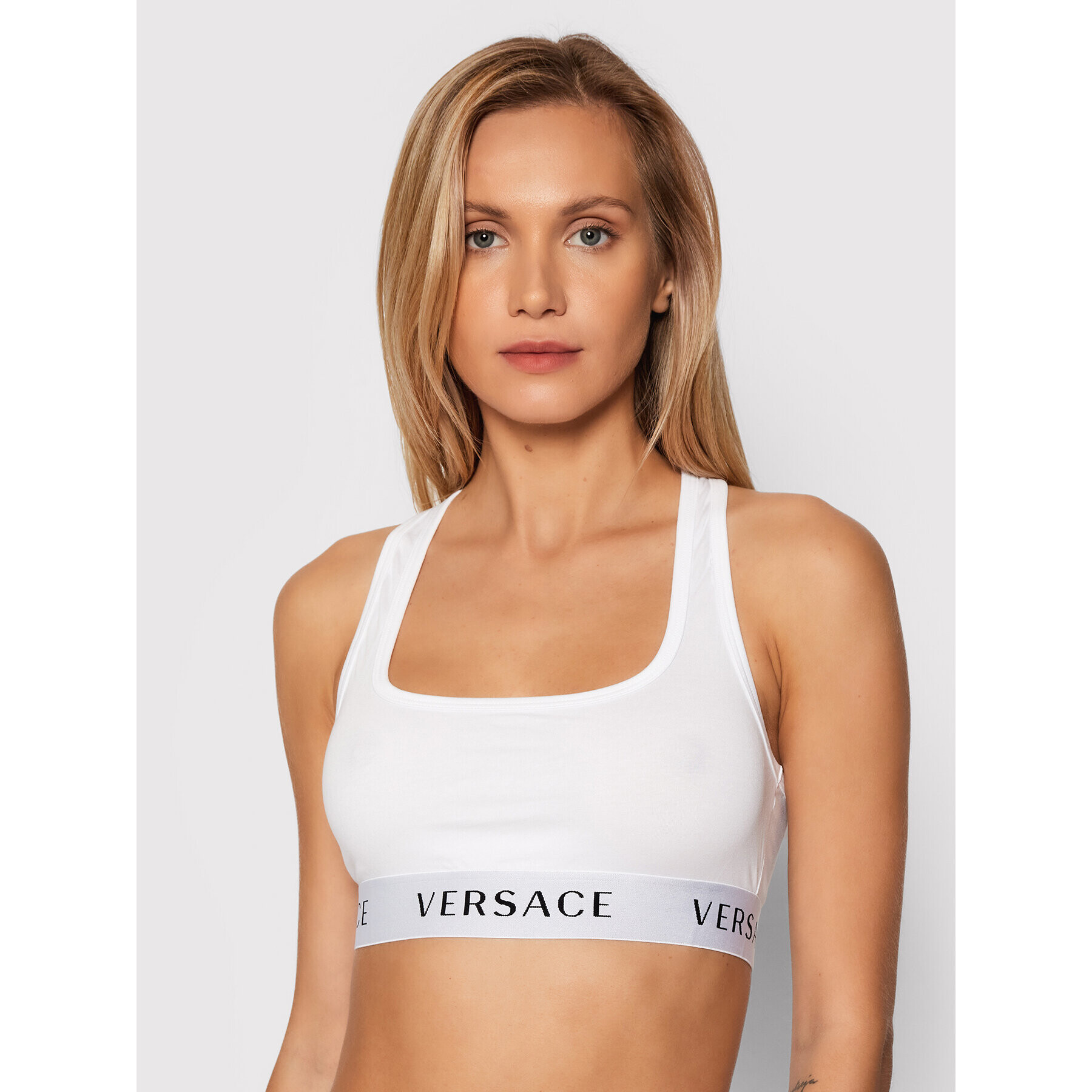 Versace Сутиен-топ Logo Sports AUD04068 Бял - Pepit.bg