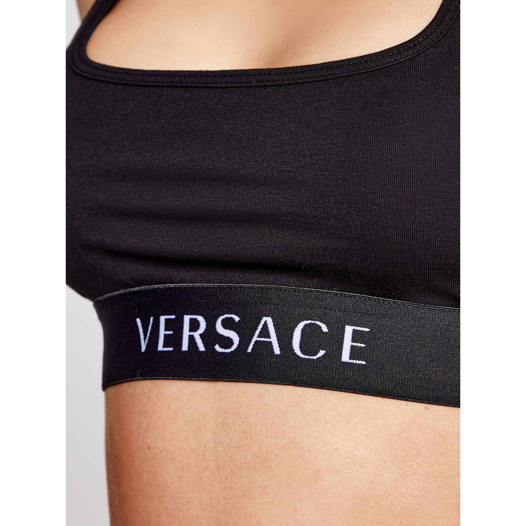 Versace Сутиен-топ Logo Sports AUD04068 Черен - Pepit.bg