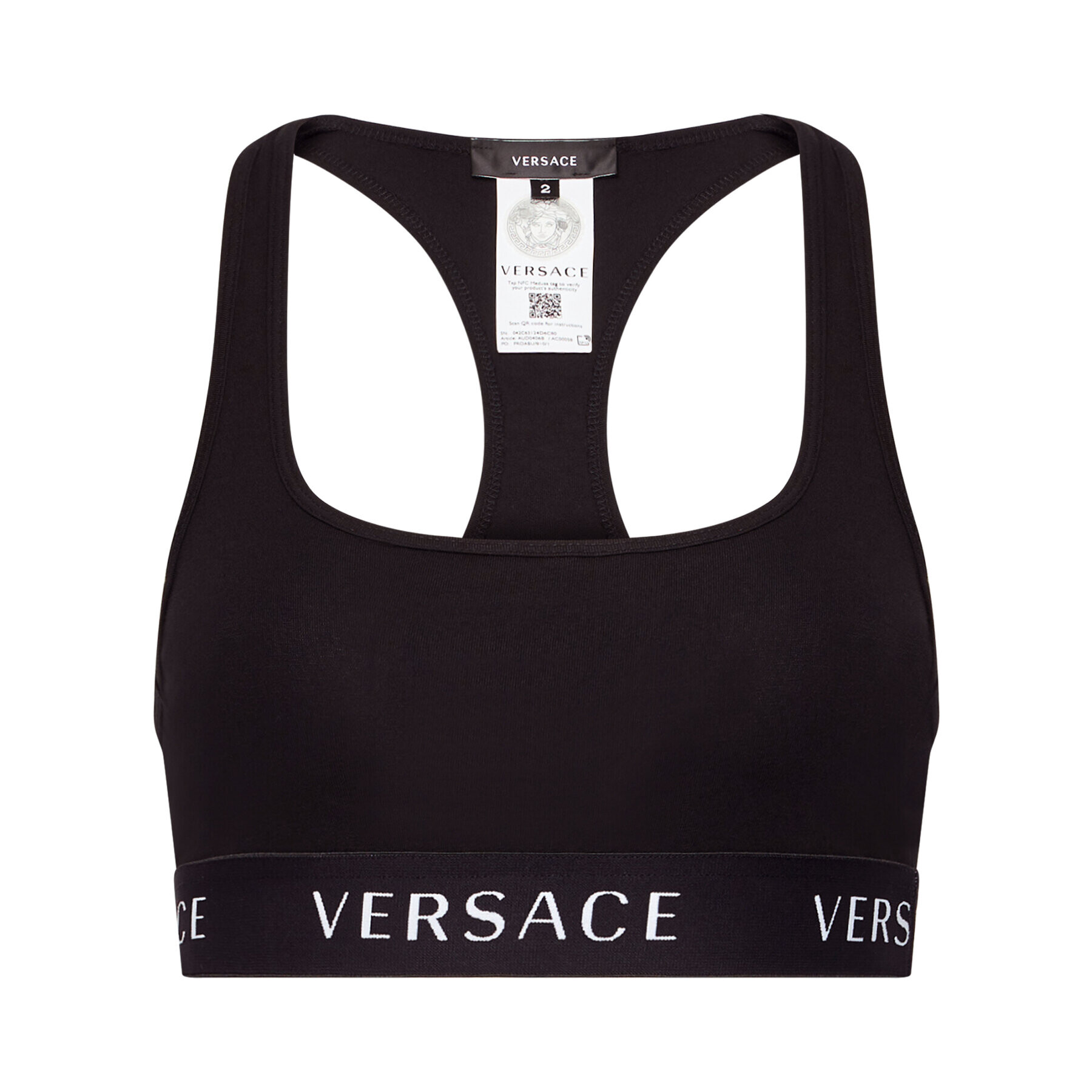 Versace Сутиен-топ Logo Sports AUD04068 Черен - Pepit.bg