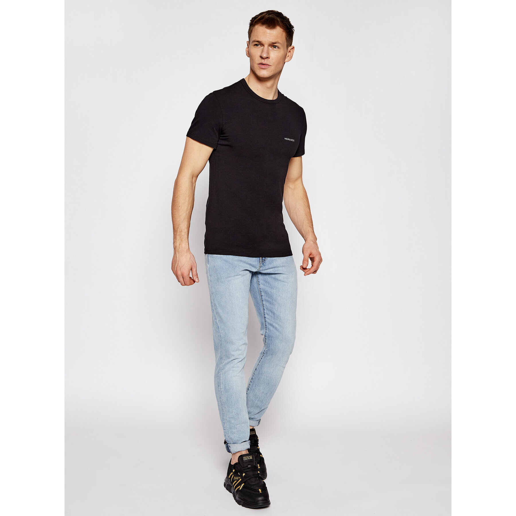 Versace Тишърт Mc Girocollo AUU04023 Черен Slim Fit - Pepit.bg