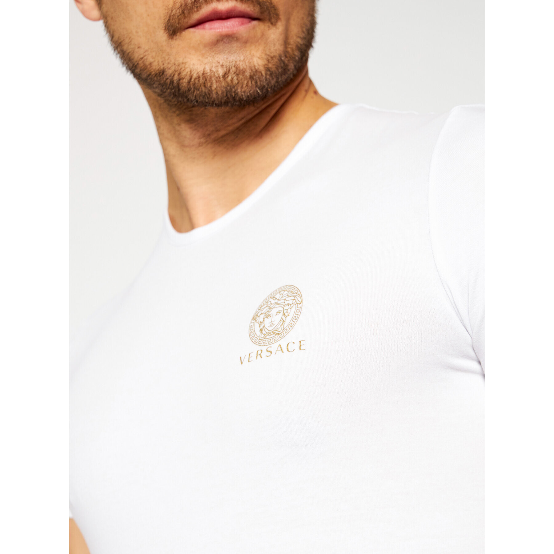 Versace Тишърт Medusa AUU01005 Бял Regular Fit - Pepit.bg