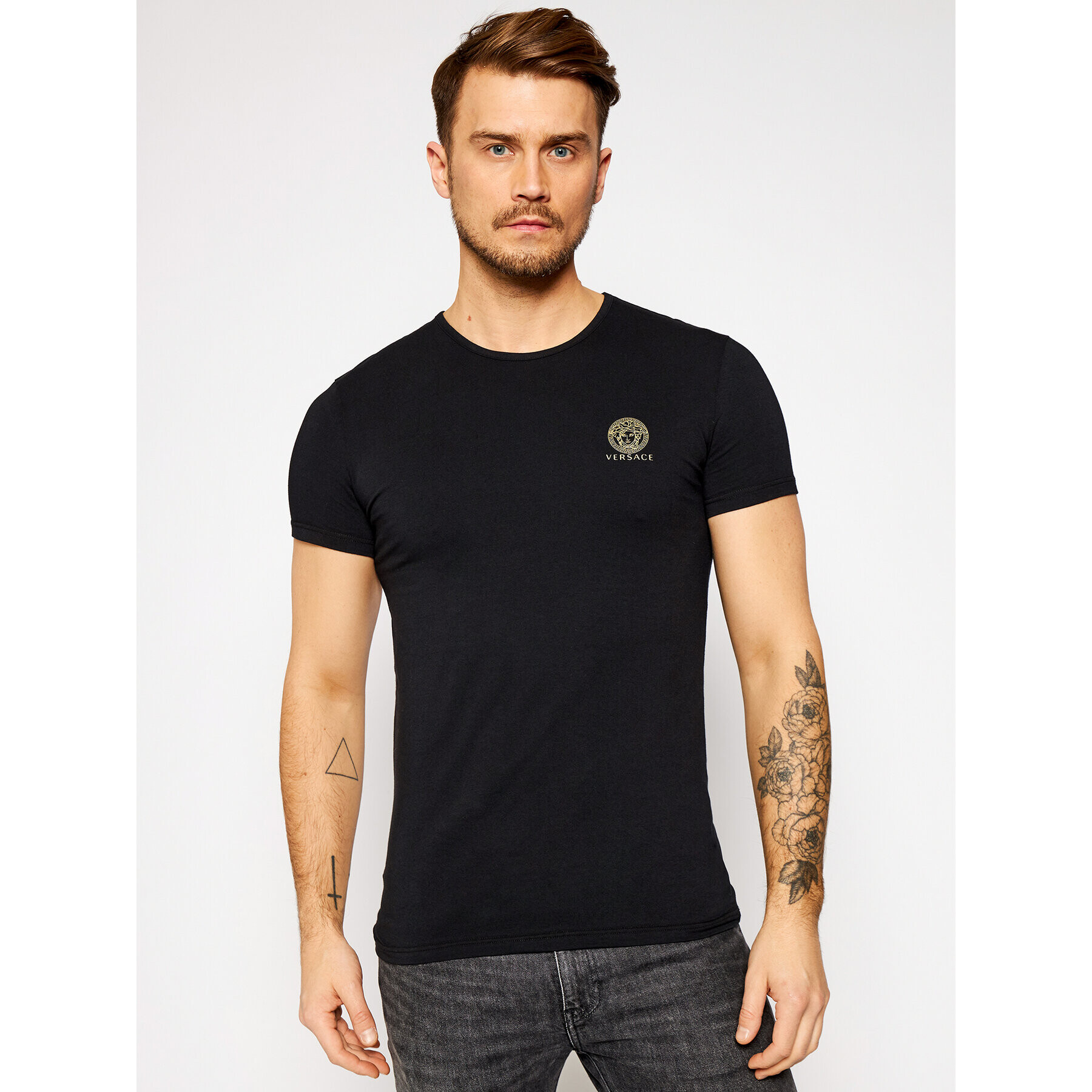 Versace Тишърт Medusa AUU01005 Черен Slim Fit - Pepit.bg