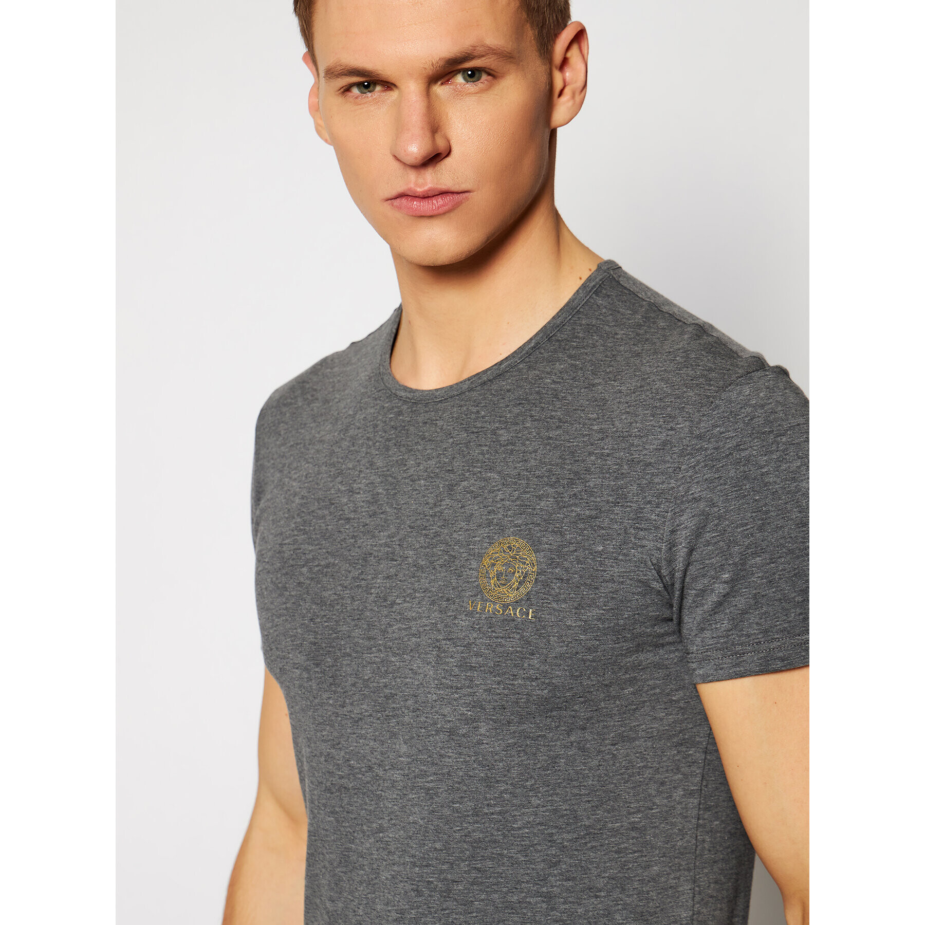 Versace Тишърт Medusa AUU01005 Сив Regular Fit - Pepit.bg
