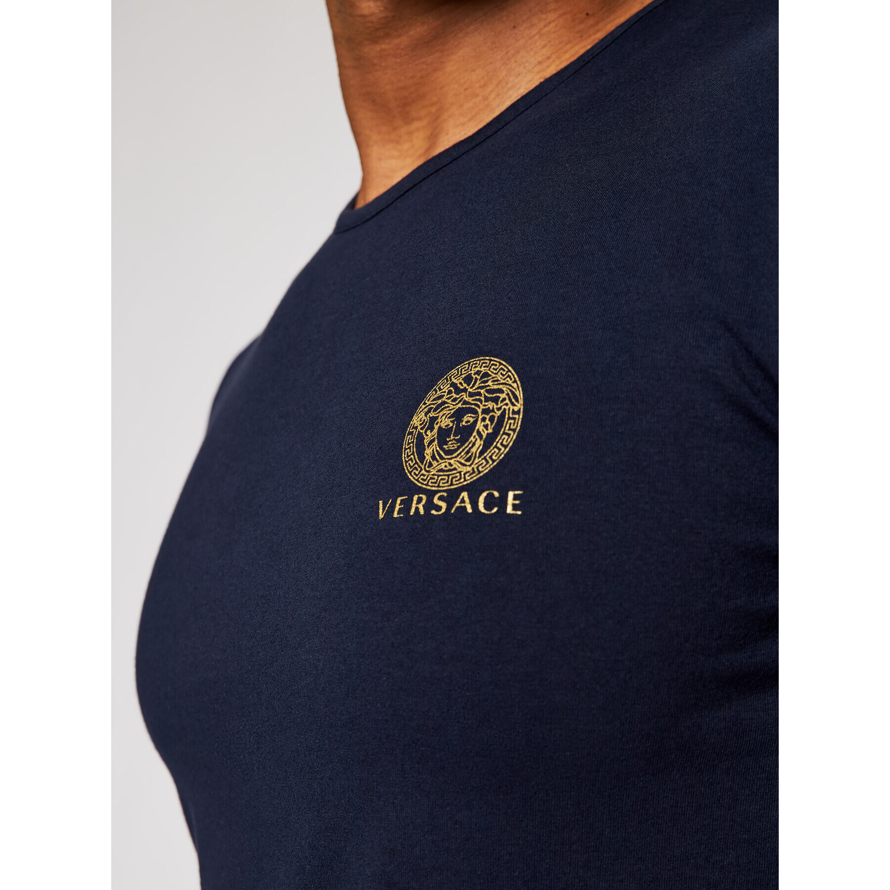 Versace Тишърт Medusa AUU01005 Тъмносин Regular Fit - Pepit.bg