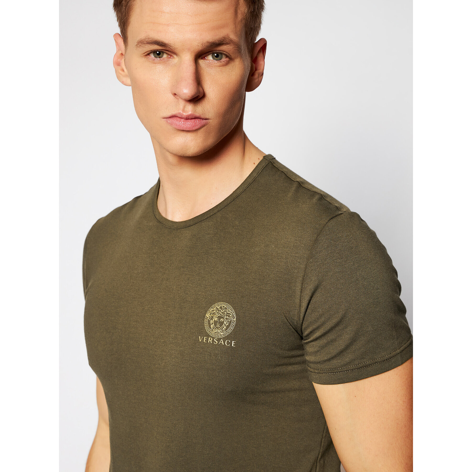 Versace Тишърт Medusa AUU01005 Зелен Regular Fit - Pepit.bg