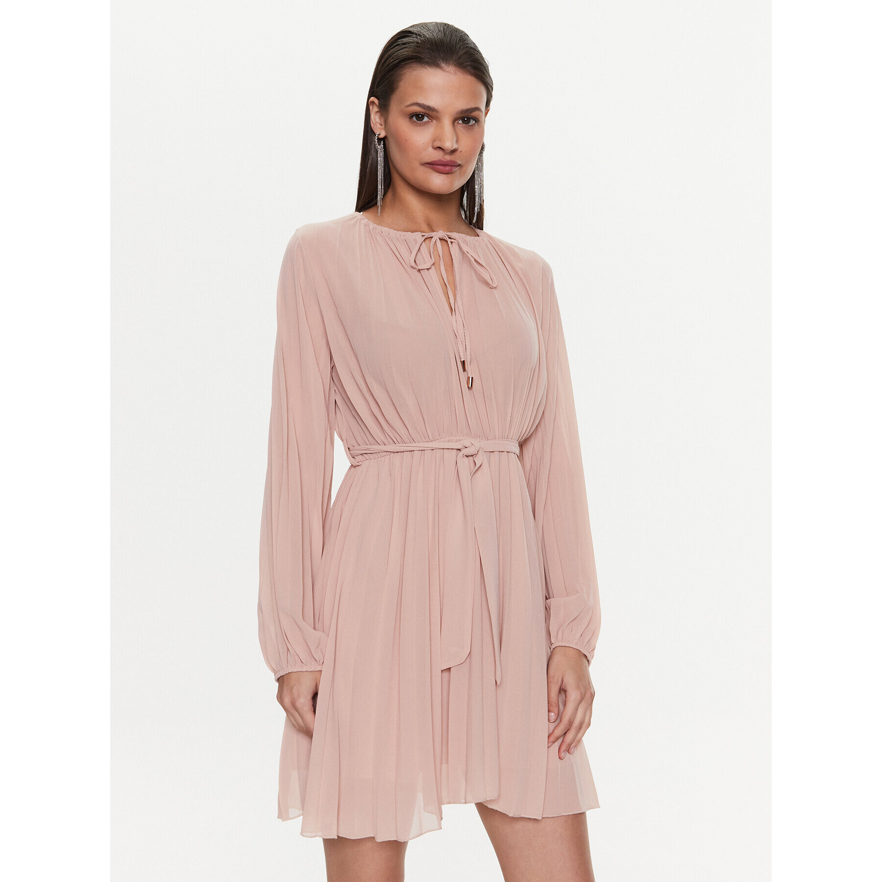 ViCOLO Коктейлна рокля TE0130 Бежов Regular Fit - Pepit.bg