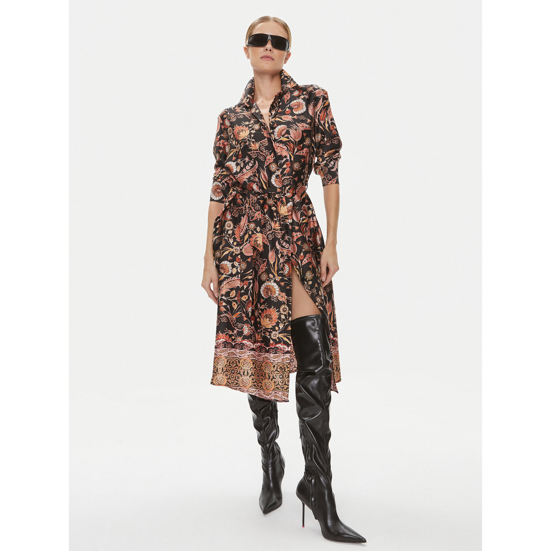 ViCOLO Рокля тип риза TR0628 Черен Regular Fit - Pepit.bg
