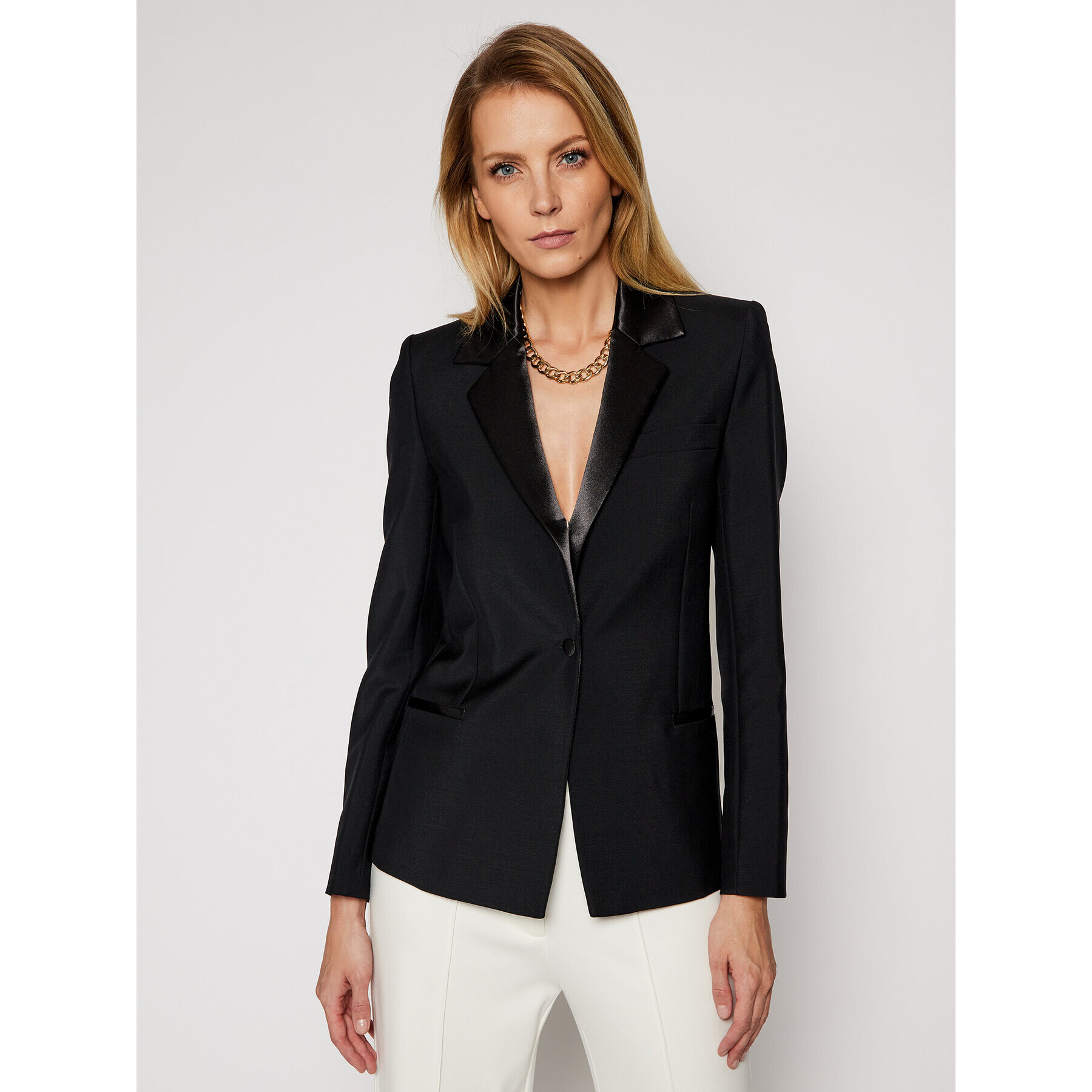 Victoria Victoria Beckham Блейзър Tailoring 2121WJK002186A Черен Slim Fit - Pepit.bg