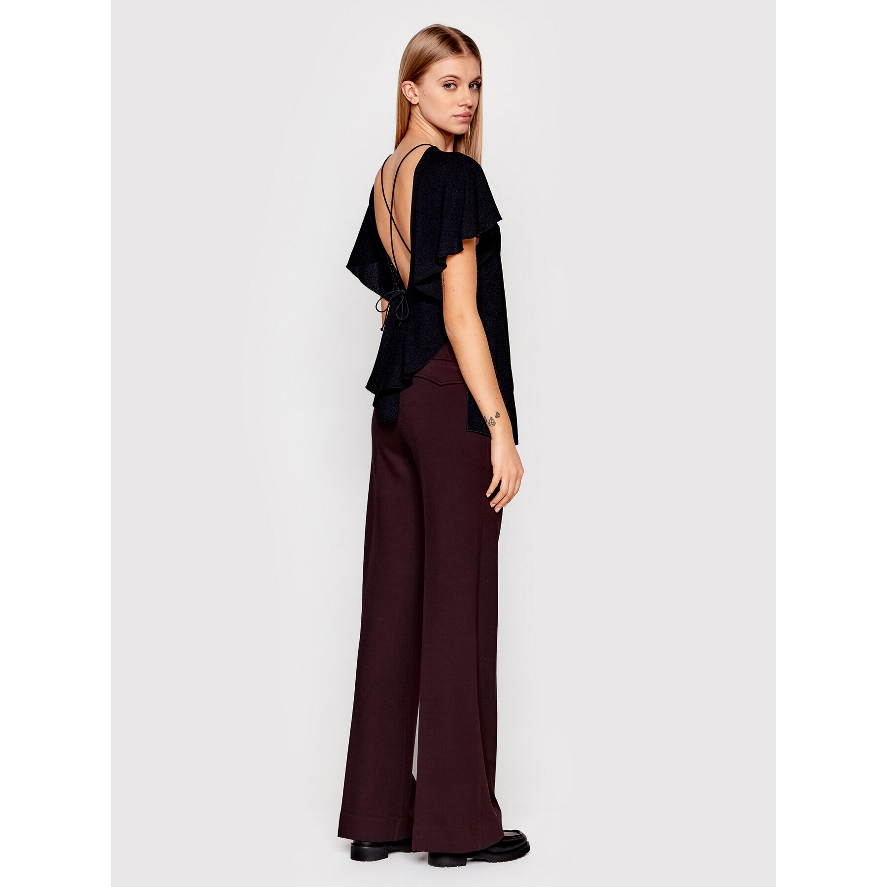 Victoria Victoria Beckham Блуза Drape 1122WTP003178A Черен Regular Fit - Pepit.bg