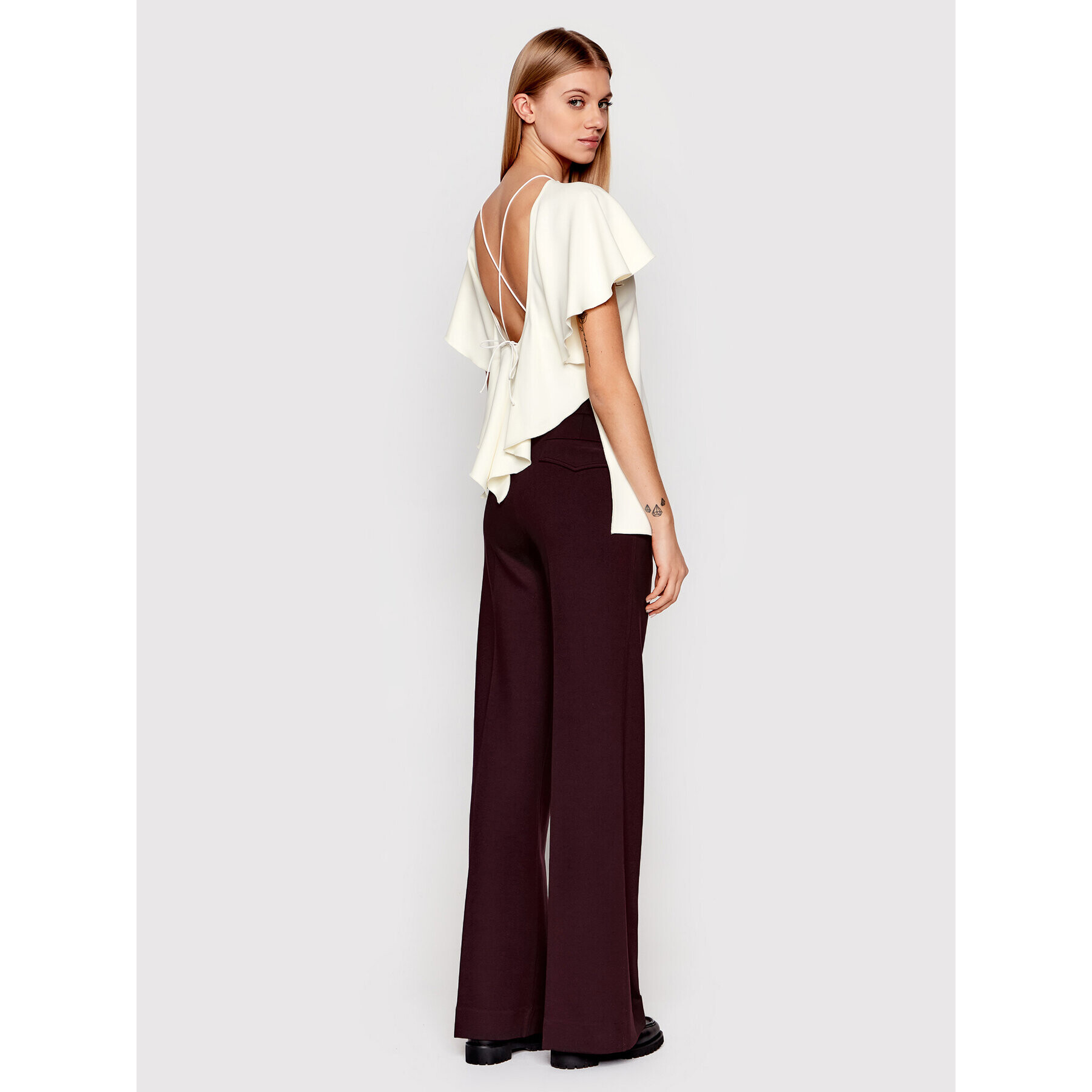 Victoria Victoria Beckham Блуза Drape 1122WTP003178B Жълт Regular Fit - Pepit.bg