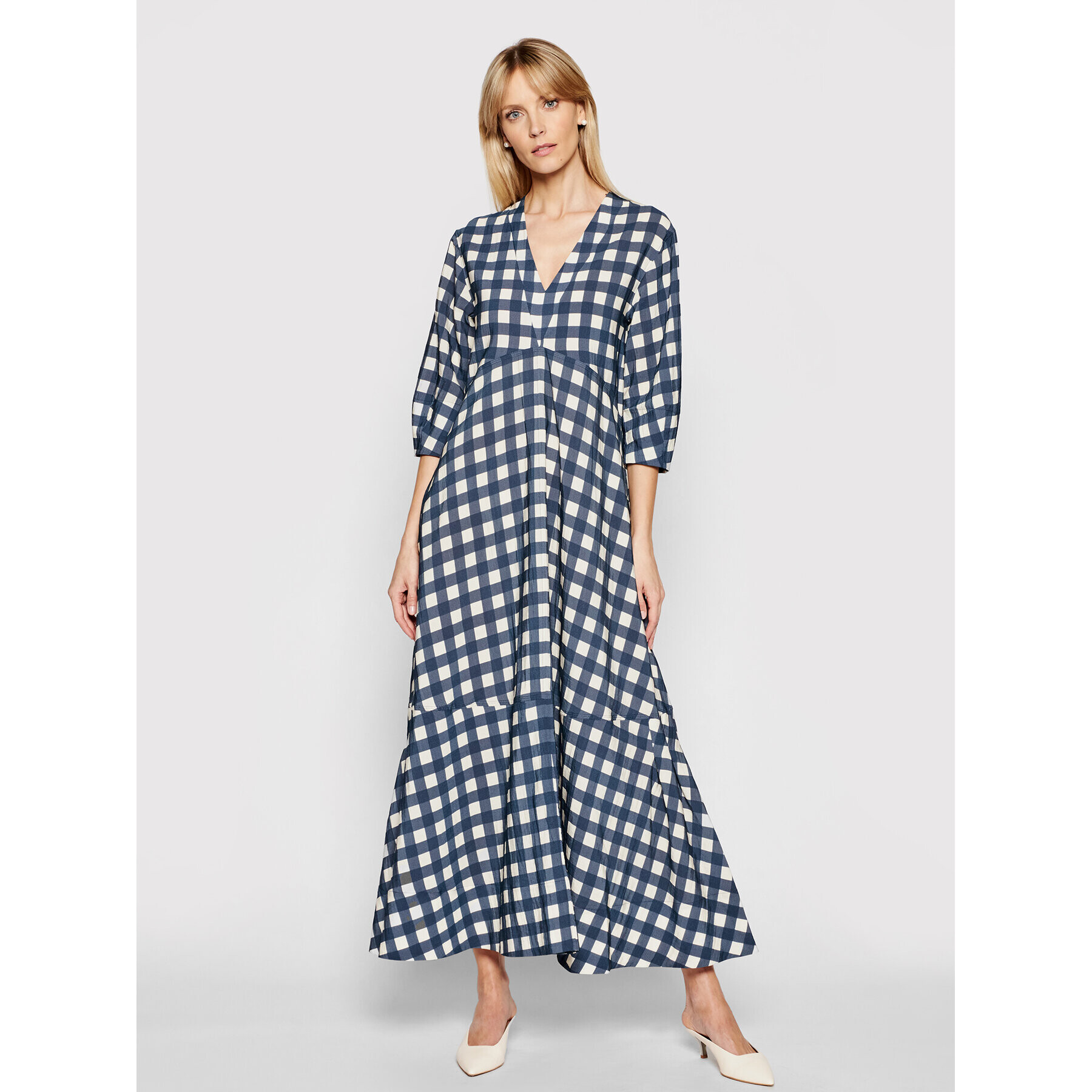 Victoria Victoria Beckham Ежедневна рокля Printed Faille 2221WDR002595A Тъмносин Relaxed Fit - Pepit.bg