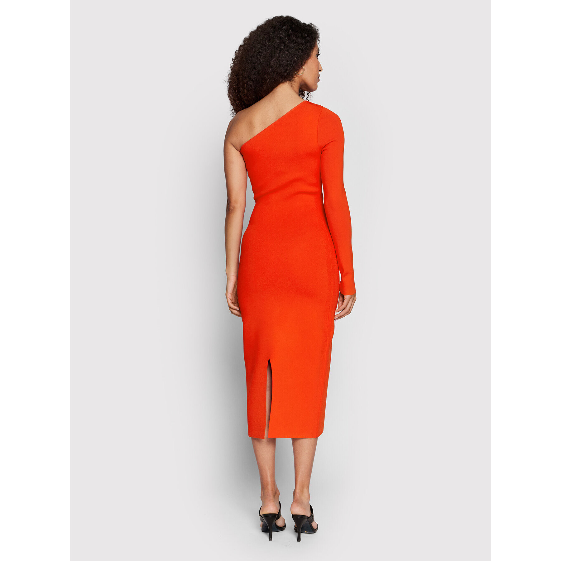 Victoria Victoria Beckham Коктейлна рокля One Shoulder 1222KDR003593A Оранжев Slim Fit - Pepit.bg