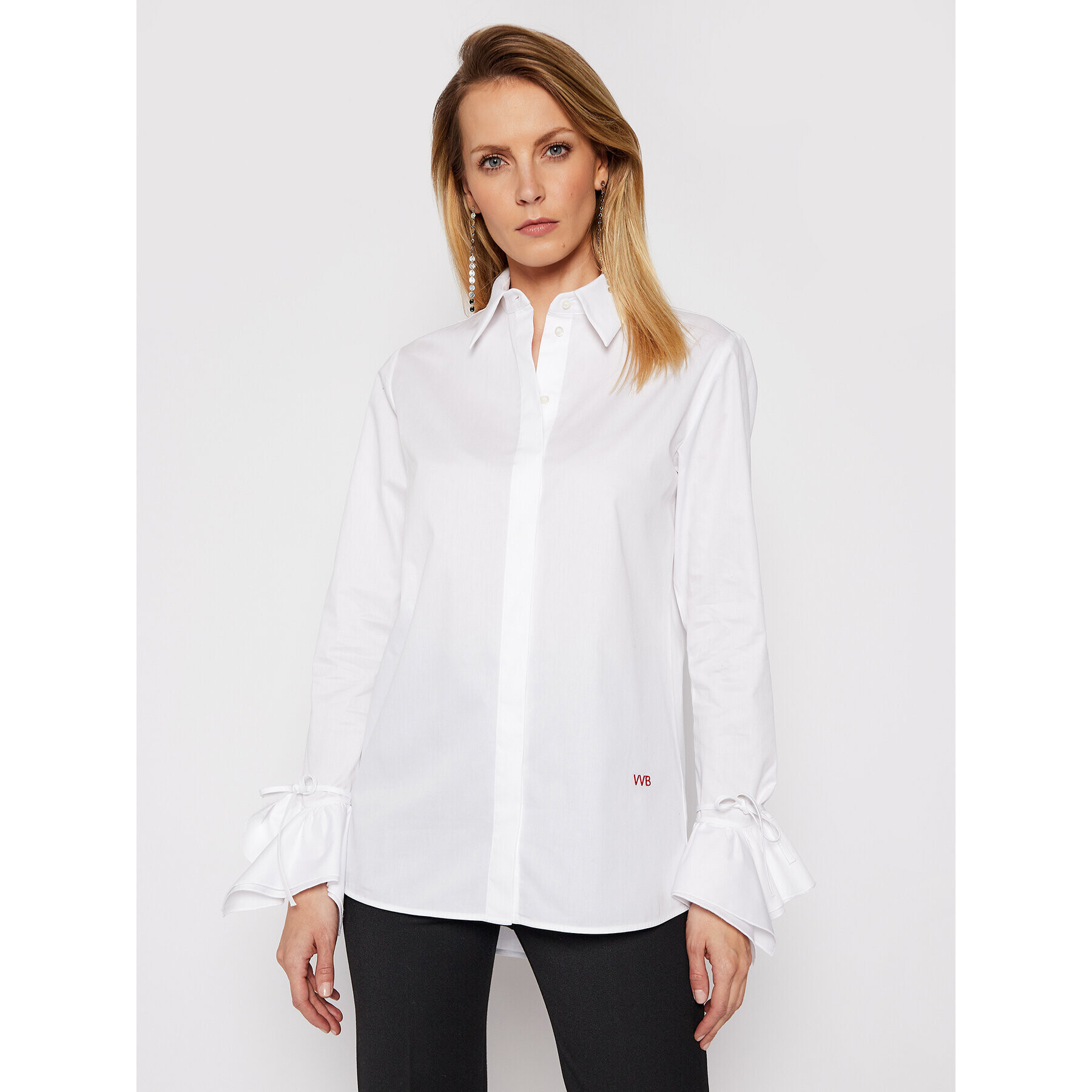 Victoria Victoria Beckham Риза Stardust Poplin 2121WSH002279A Бял Regular Fit - Pepit.bg