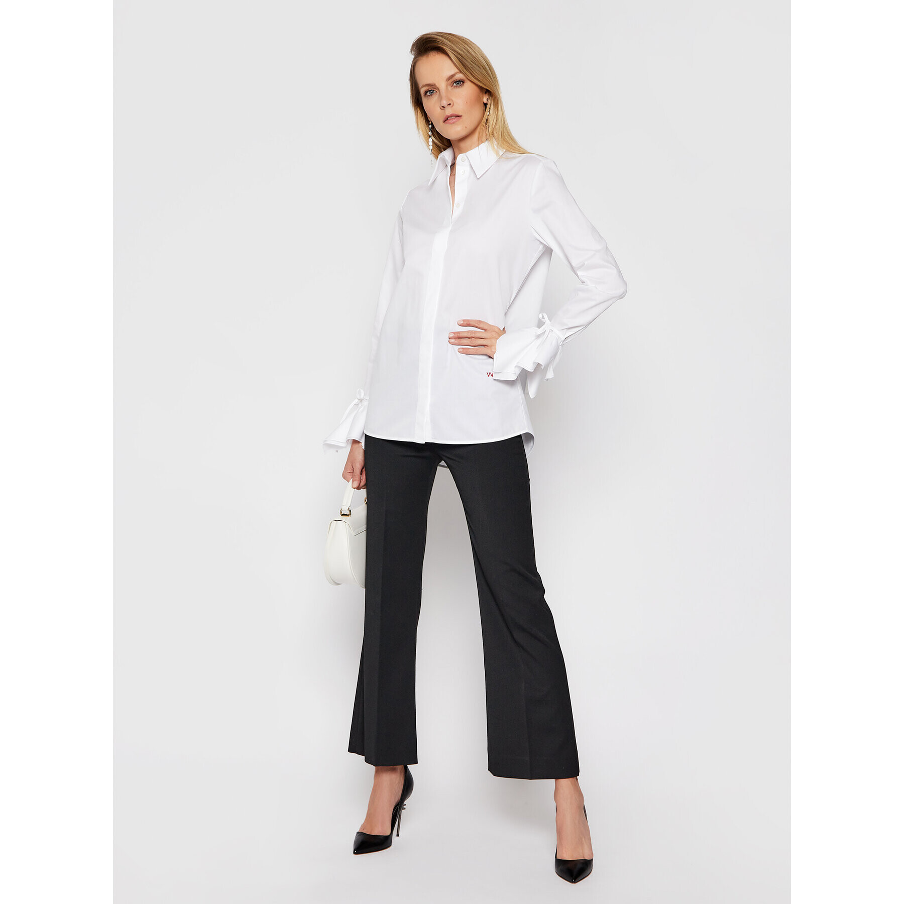 Victoria Victoria Beckham Риза Stardust Poplin 2121WSH002279A Бял Regular Fit - Pepit.bg