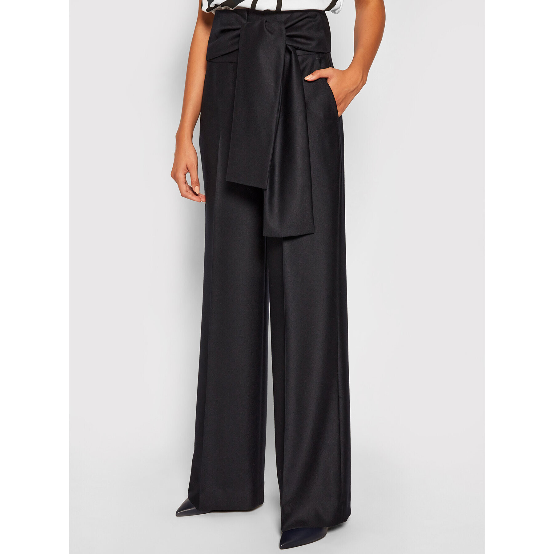 Victoria Victoria Beckham Текстилни панталони Tailoring 2320WTR001398A Тъмносин Oversize - Pepit.bg