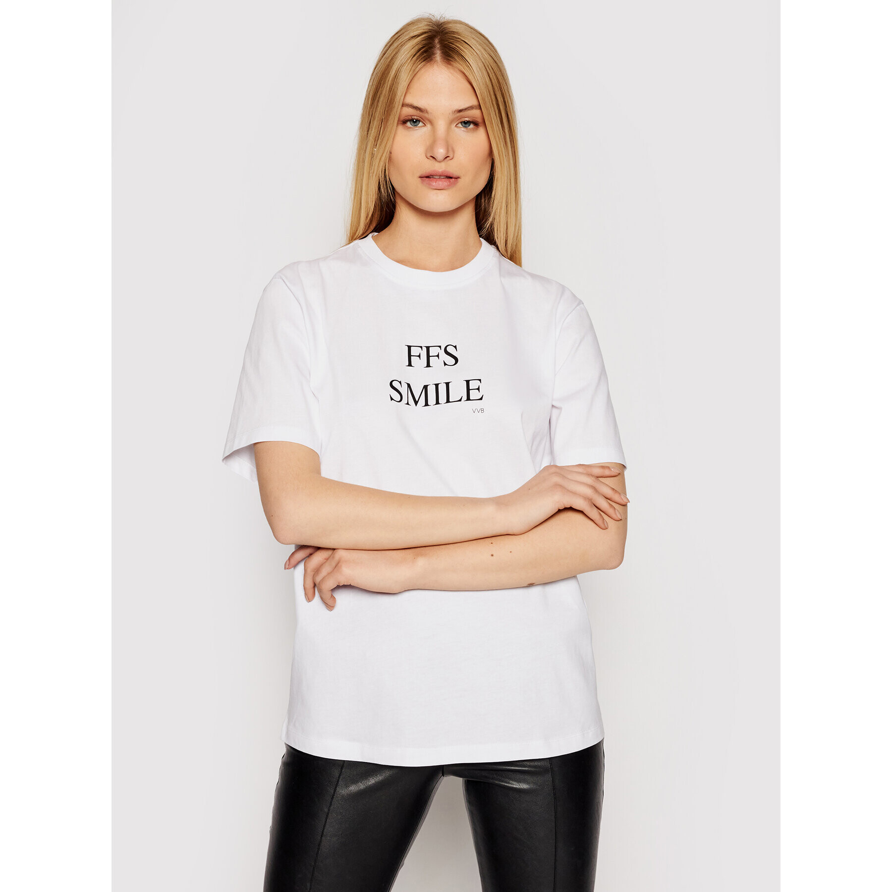 Victoria Victoria Beckham Тишърт Ffs Smile 2221JTS002512A Бял Regular Fit - Pepit.bg