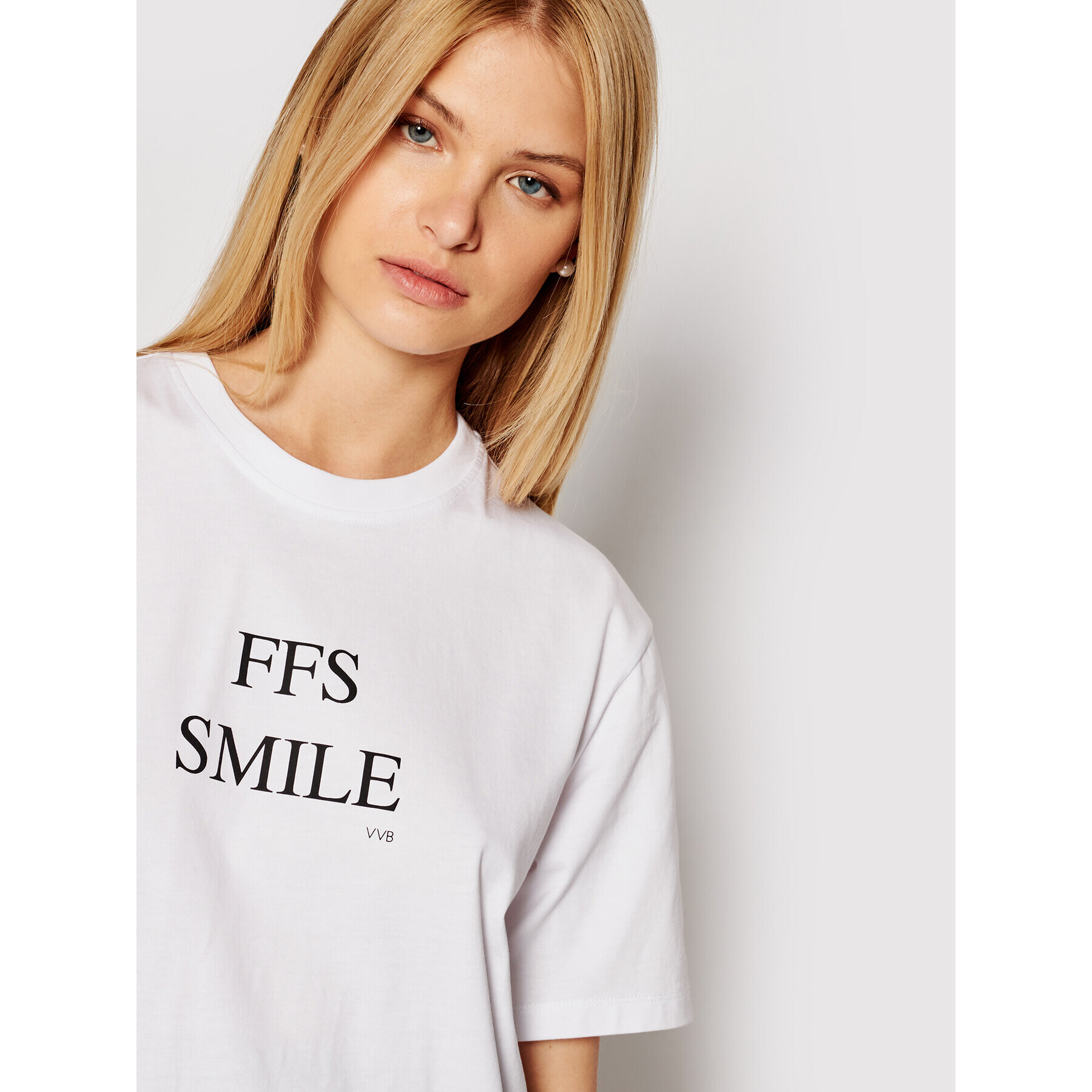 Victoria Victoria Beckham Тишърт Ffs Smile 2221JTS002512A Бял Regular Fit - Pepit.bg