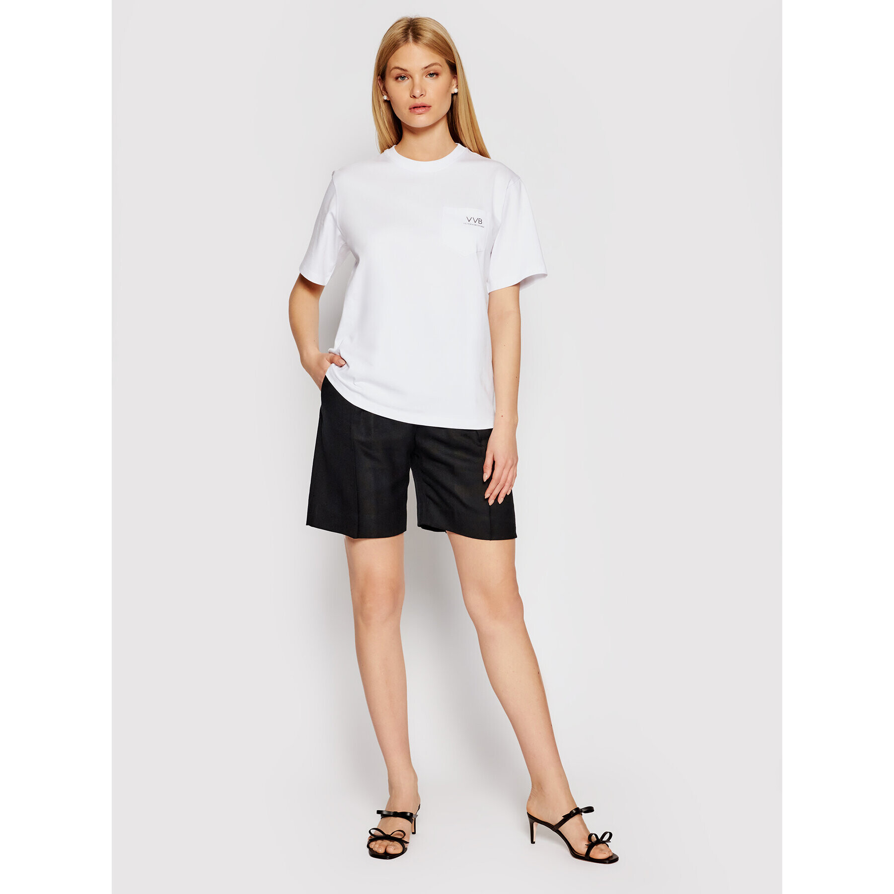 Victoria Victoria Beckham Тишърт Pocket Logo 2221JTS002554A Бял Regular Fit - Pepit.bg