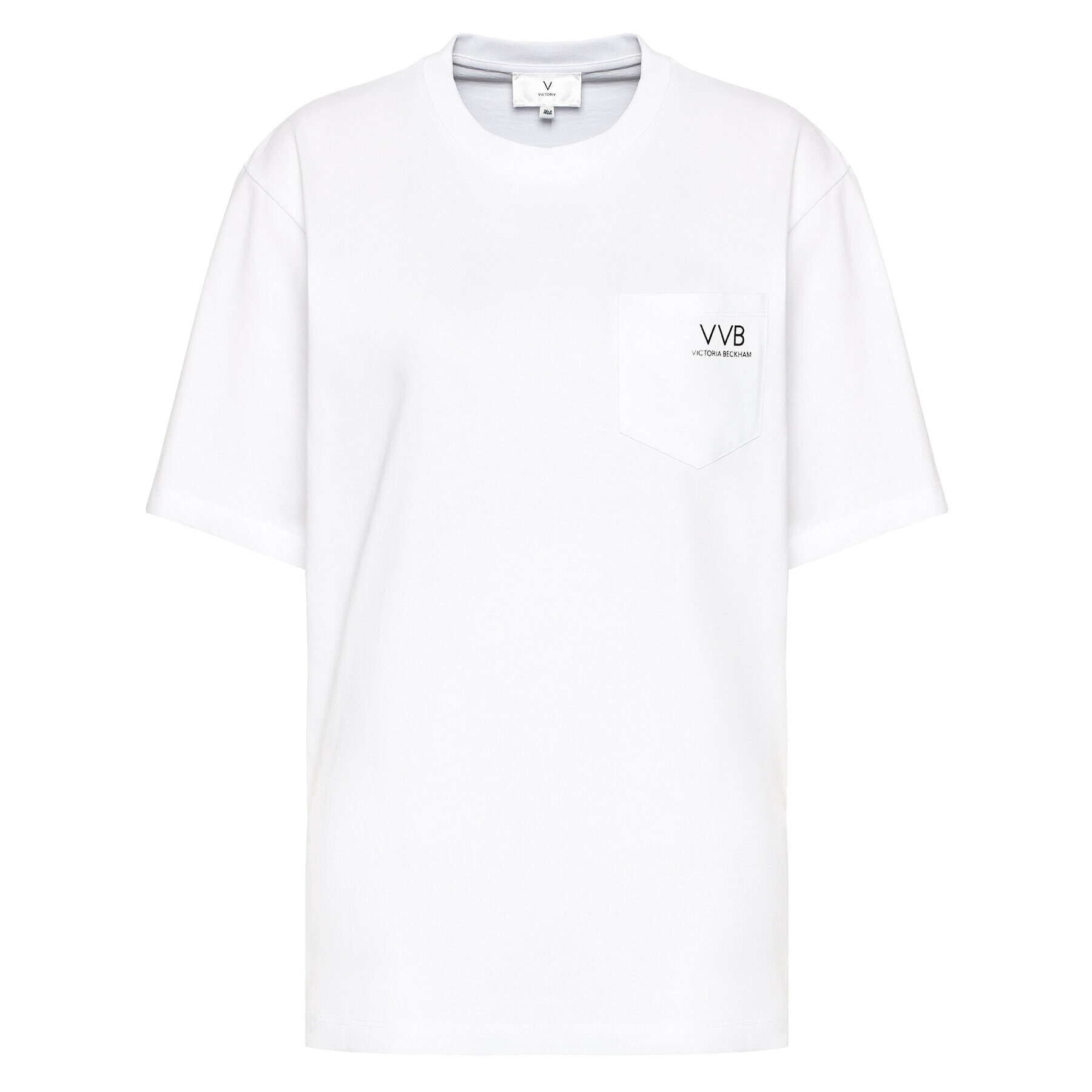 Victoria Victoria Beckham Тишърт Pocket Logo 2221JTS002554A Бял Regular Fit - Pepit.bg