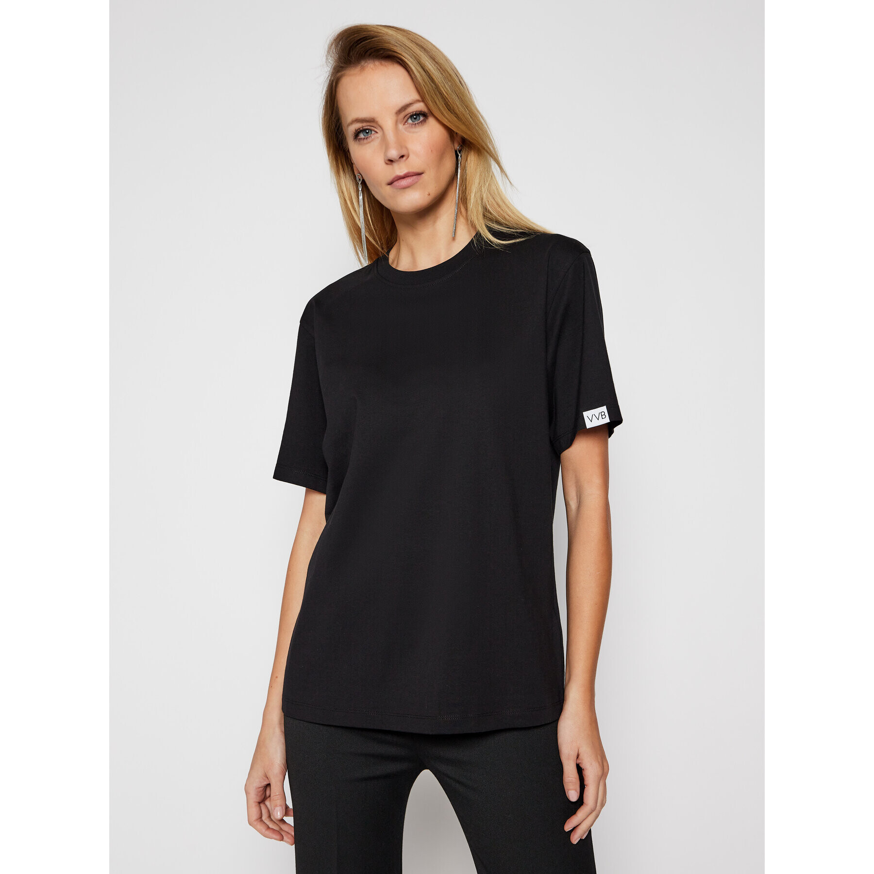Victoria Victoria Beckham Тишърт Single 2121JTS002393A Черен Regular Fit - Pepit.bg