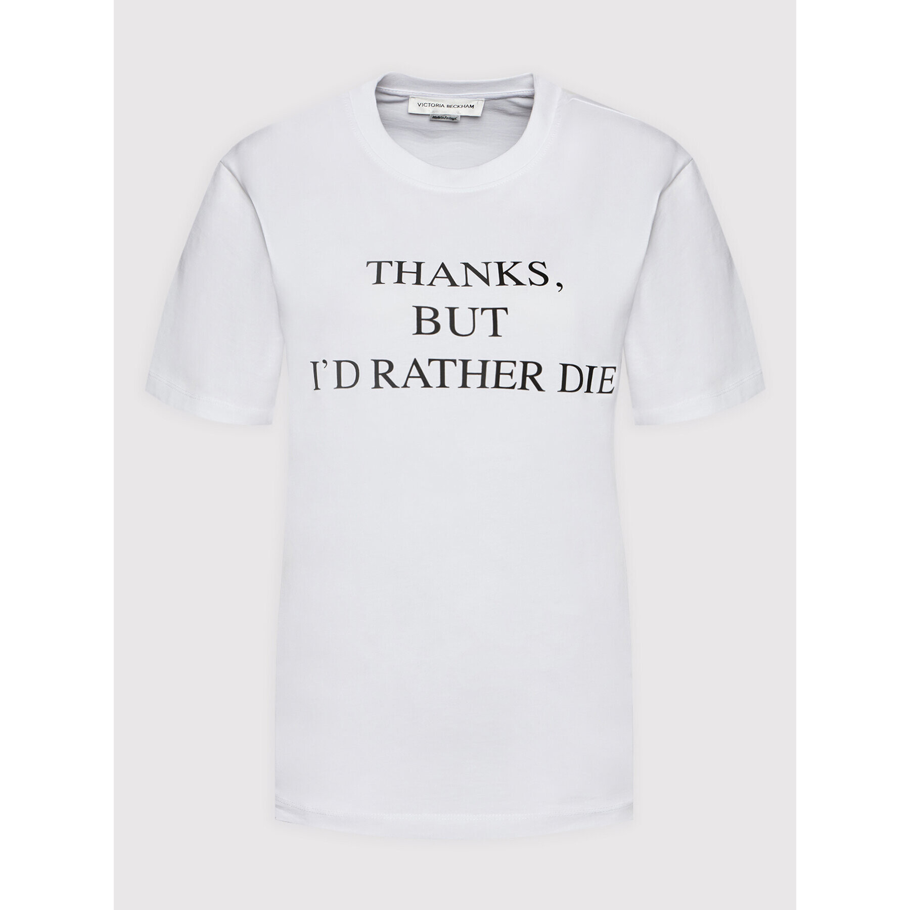 Victoria Victoria Beckham Тишърт Slogan 1122JTS003287A Бял Regular Fit - Pepit.bg