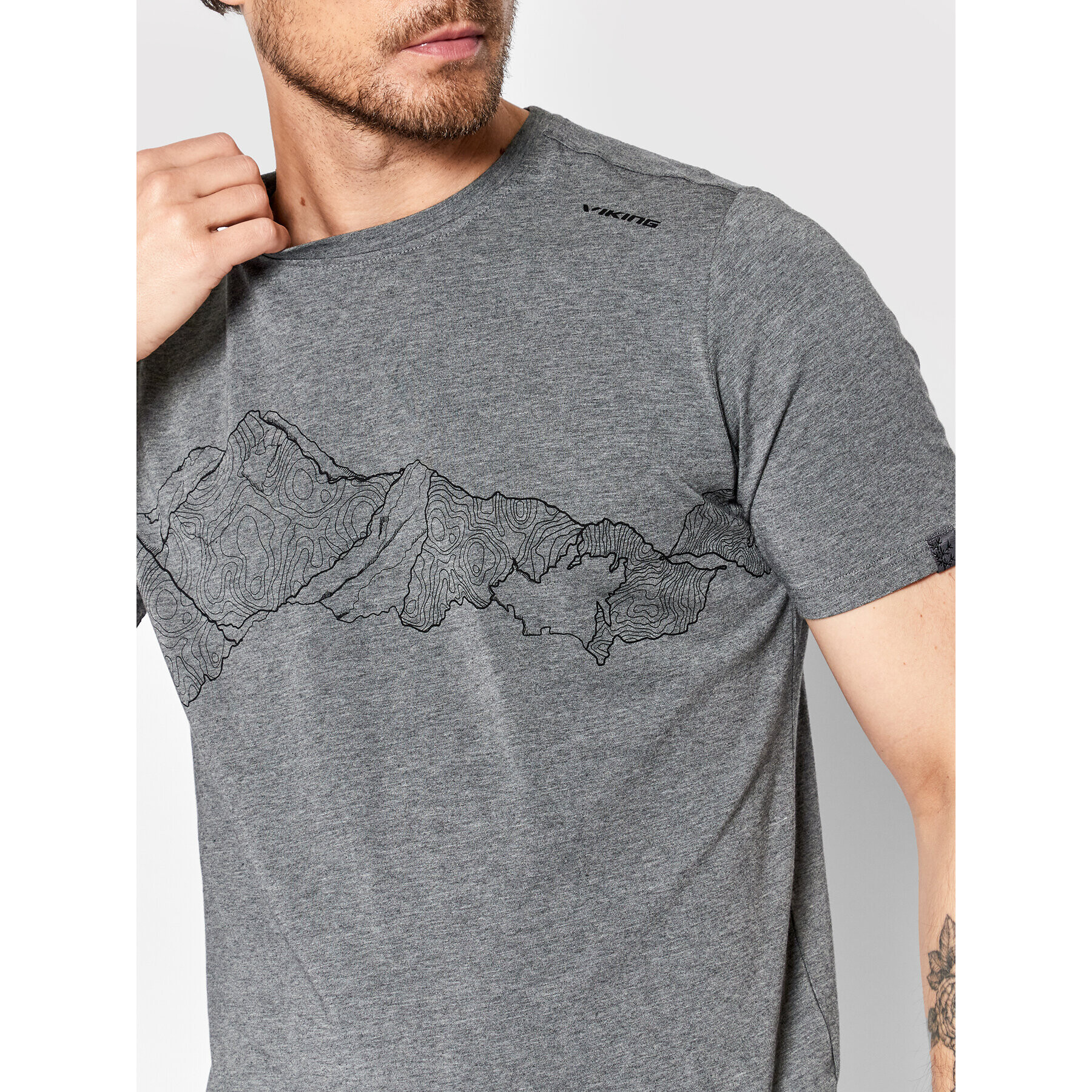Viking Тишърт Llako 500/22/6640 Сив Regular Fit - Pepit.bg