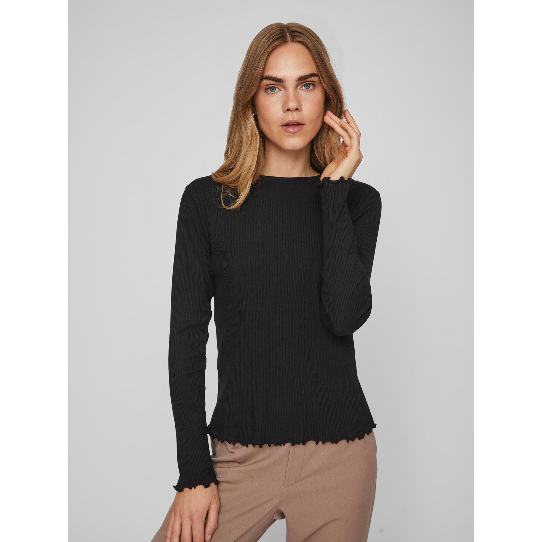 Vila Блуза Thessa 14084649 Черен Regular Fit - Pepit.bg